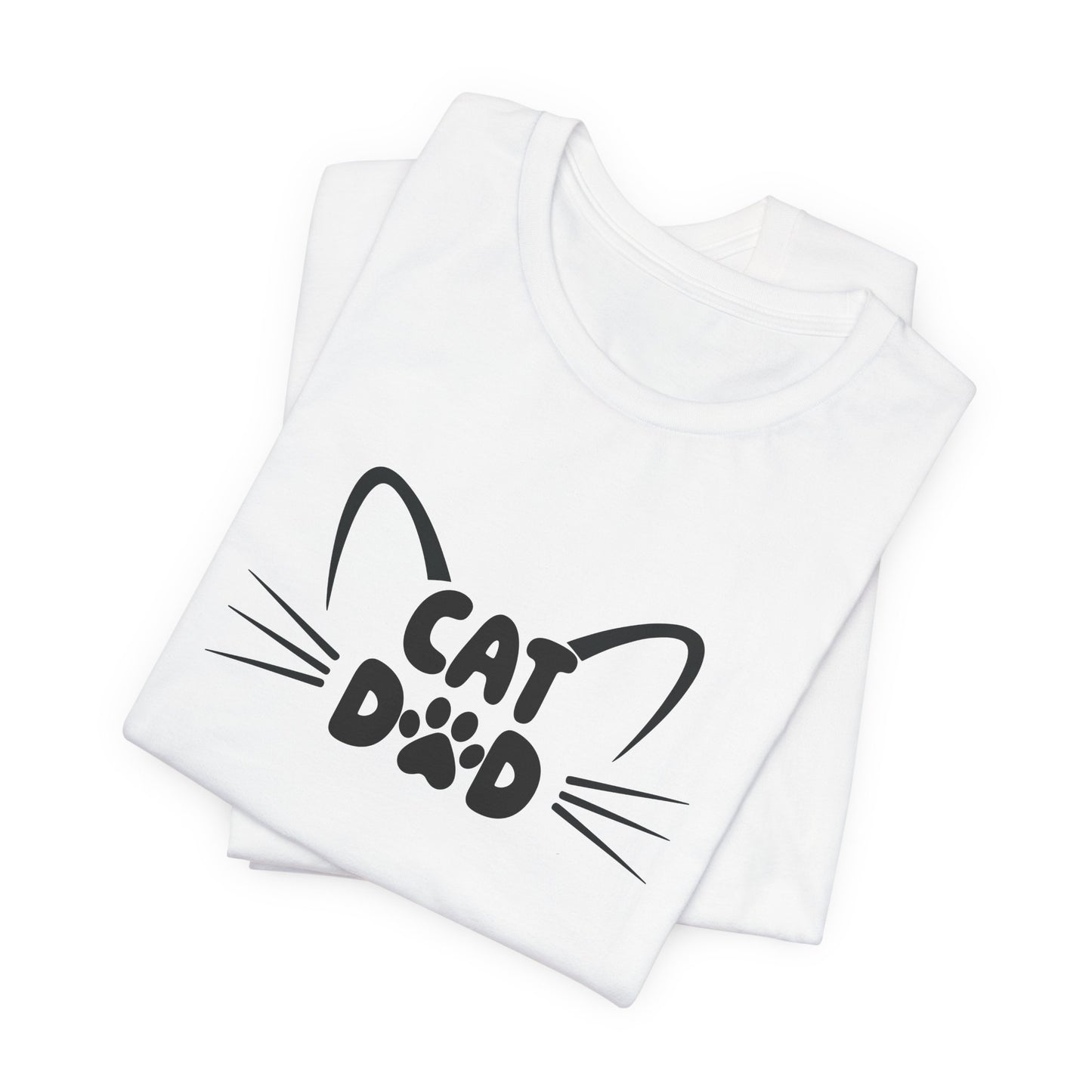 Cat Dad T-Shirt, Cute Cat Ears & Whiskers Design, Paw Print Graphic, Cat Lover Shirt