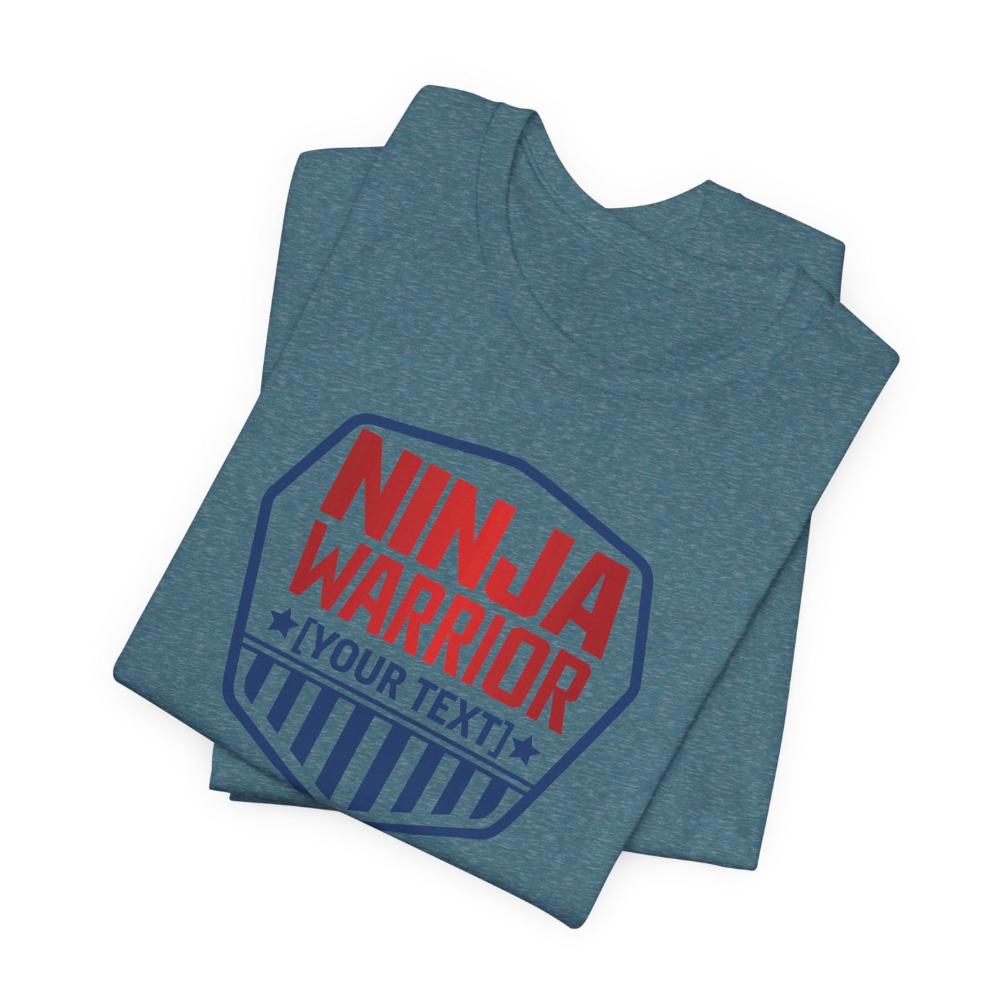 Custom Ninja Warrior Family & Coach Shirt – Unisex T-Shirt with Shield Design, Personalized Text & Colors