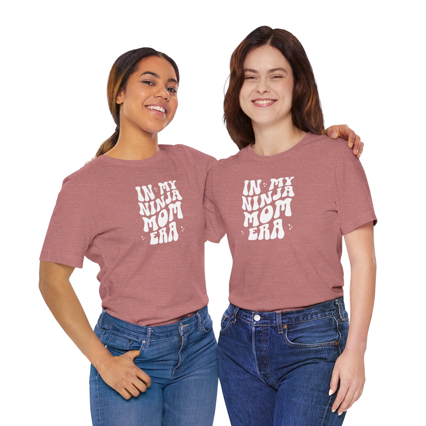 In My Ninja Mom Era T-Shirt, Retro Wavy Font Tee, Multiple Shirt & Text Color Options, Ninja Warrior Mom Shirt