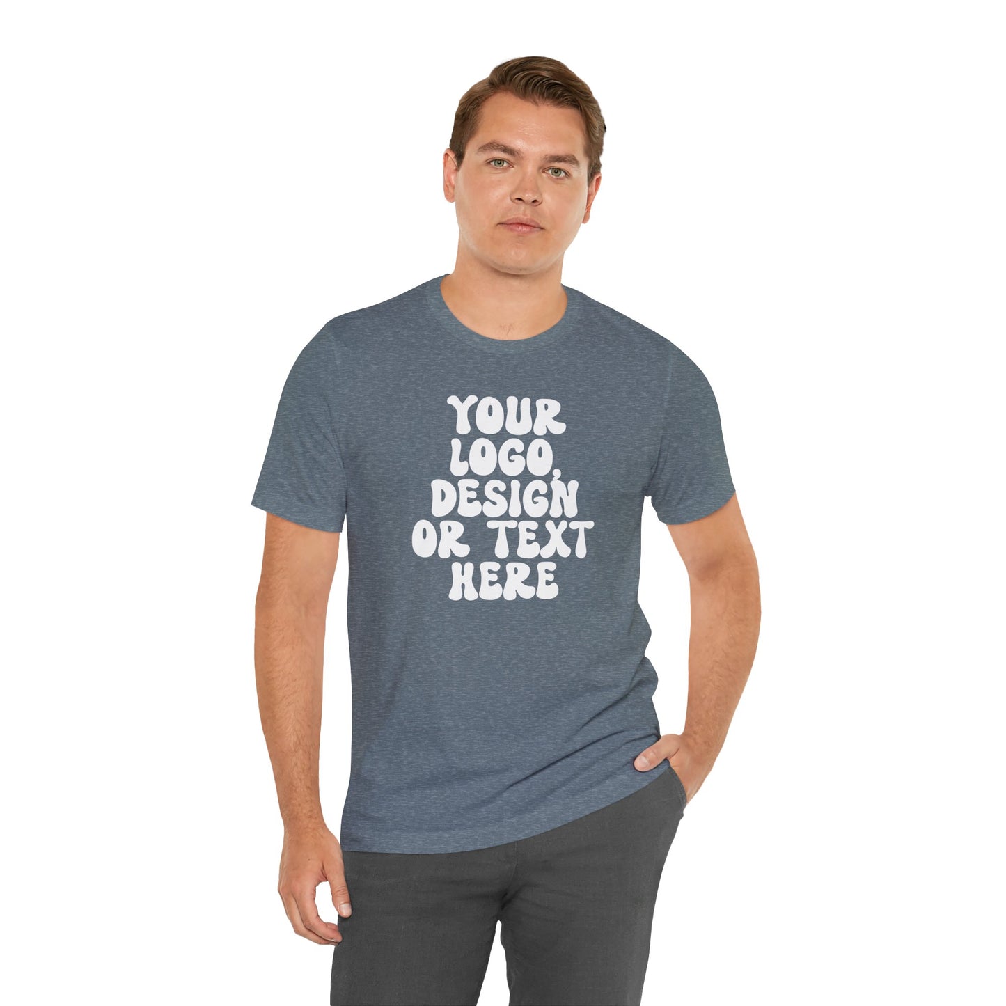 CUSTOM Text, Design or Logo - Unisex T-Shirt (Adult) HEATHER COLORS