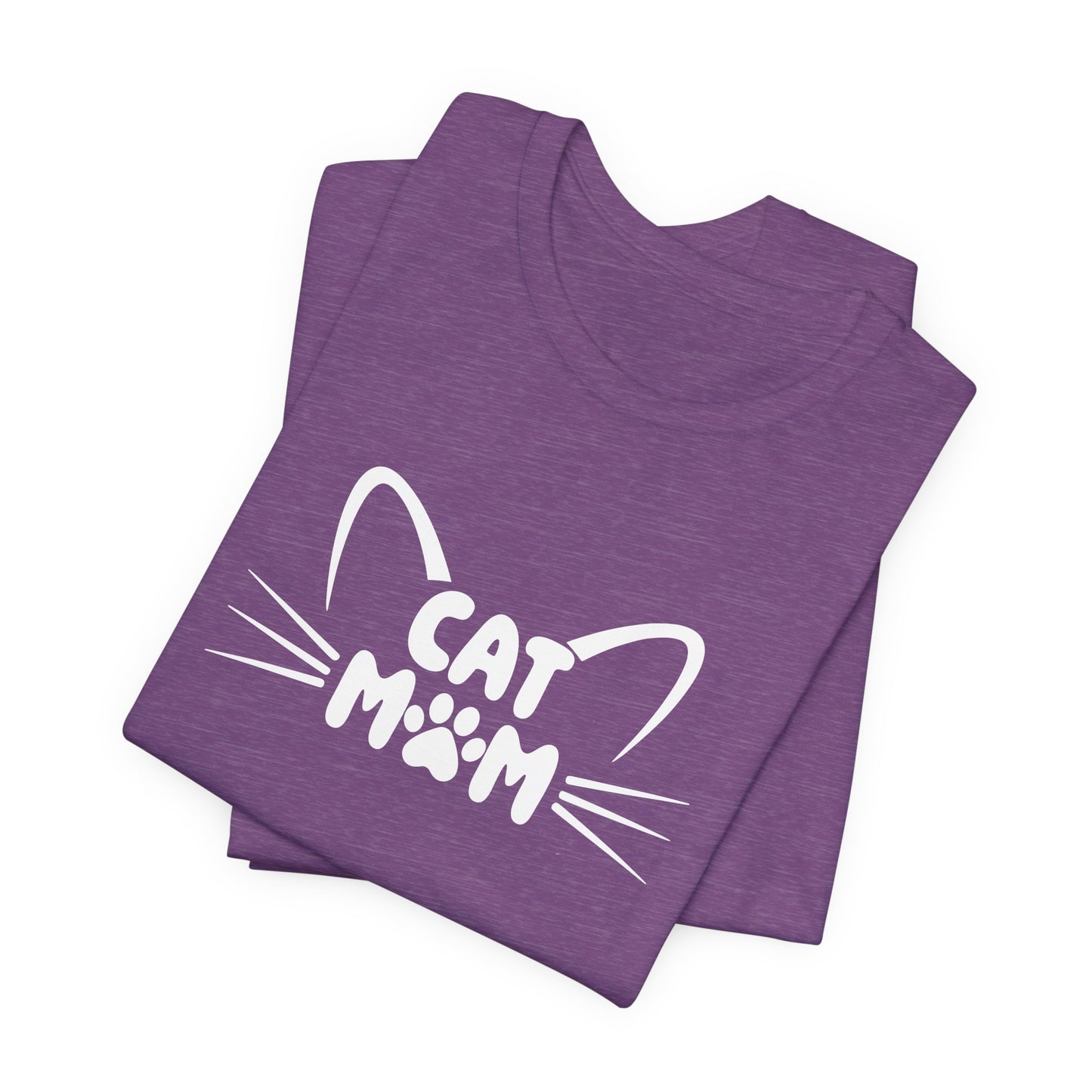 Cat Mom T-Shirt, Cute Cat Ears & Whiskers Design, Paw Print Graphic, Cat Lover Shirt