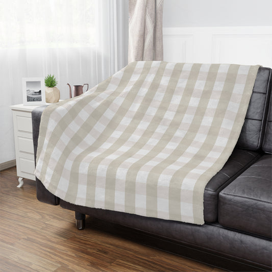 Checkered Microfiber Fleece Blanket - Ultra Soft & Cozy Throw