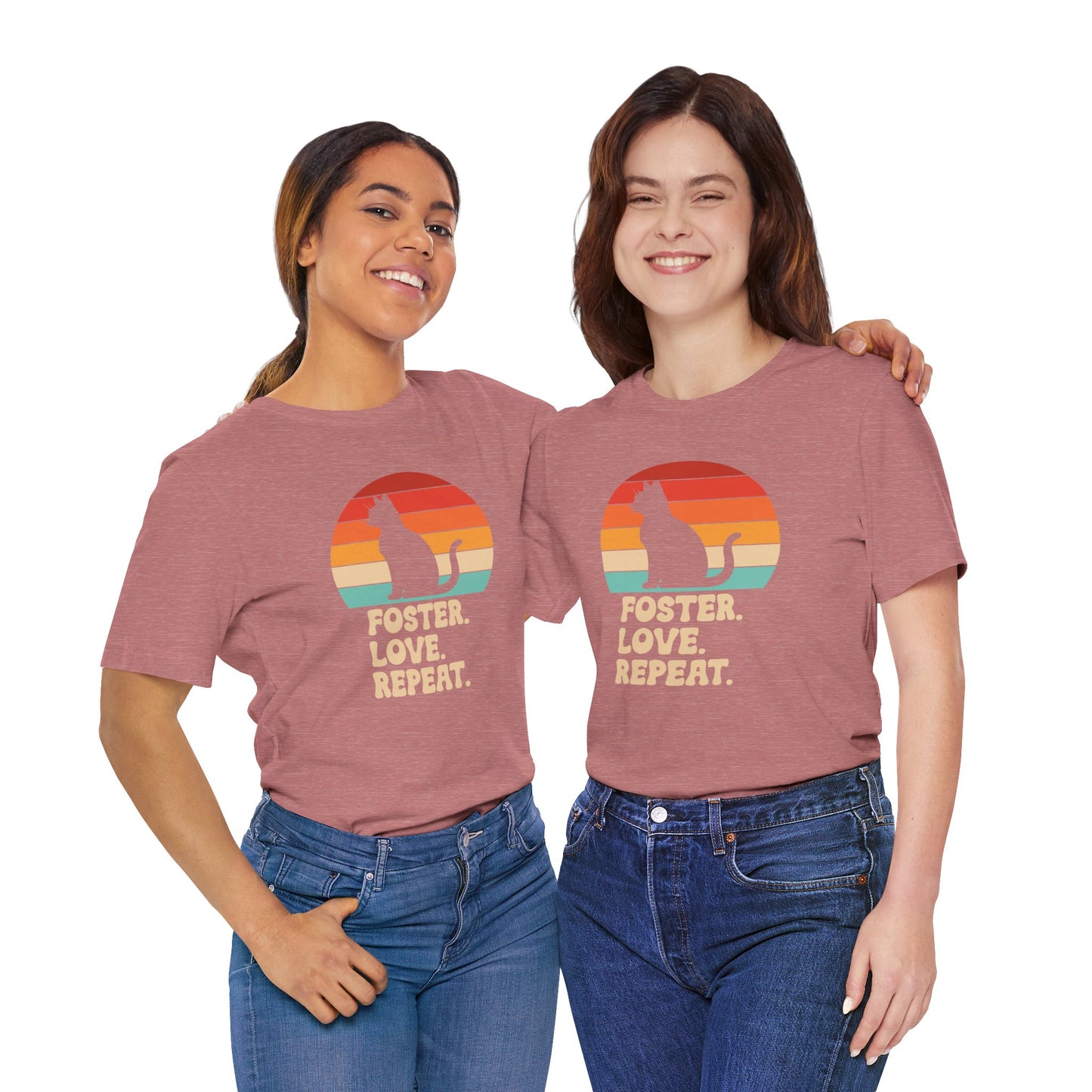 Retro Sunset Animal Rescue T-Shirt – Cat, Dog & Paw Print Designs