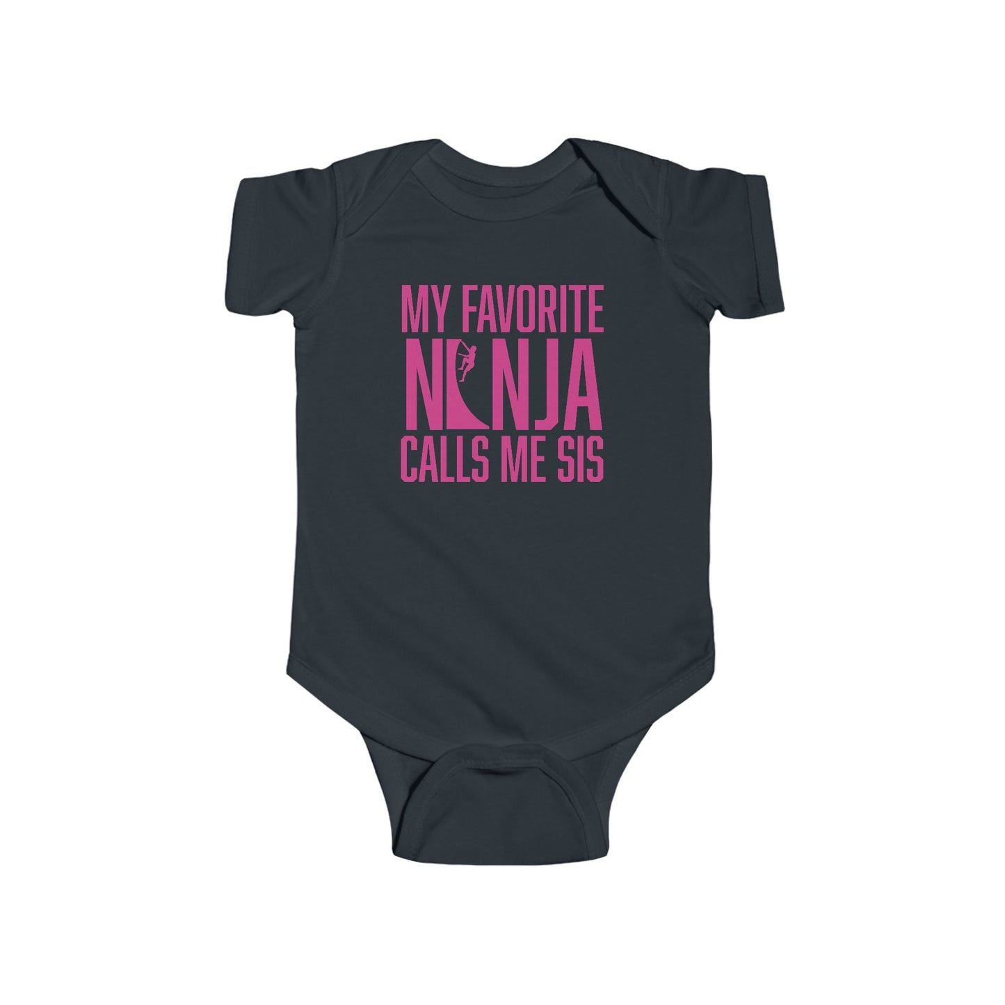 Custom “My Favorite Ninja Calls Me” Baby Onesie – Bro or Sis | Warped Wall Design with Color Options