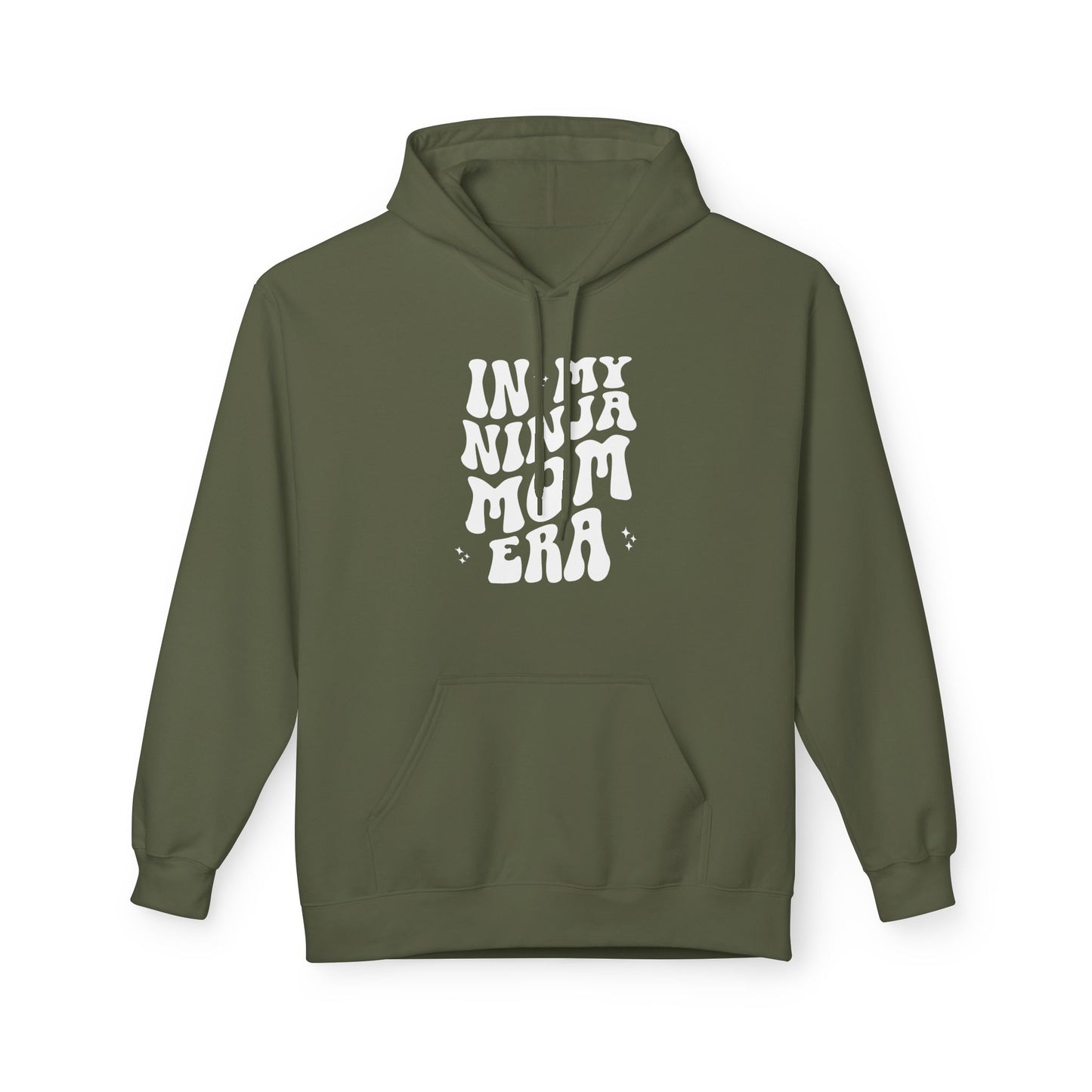 In My Ninja Mom Era Hoodie, Retro Wavy Font, Multiple Hoodie & Text Color Options, Ninja Warrior Mom Sweatshirt