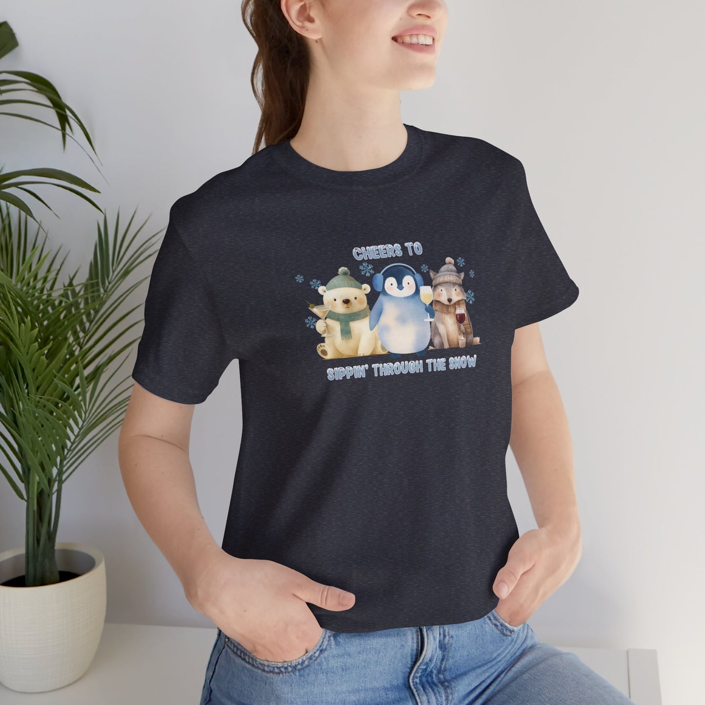 Cheers to Sippin’ Through the Snow | Holiday Snow Animals Shirt