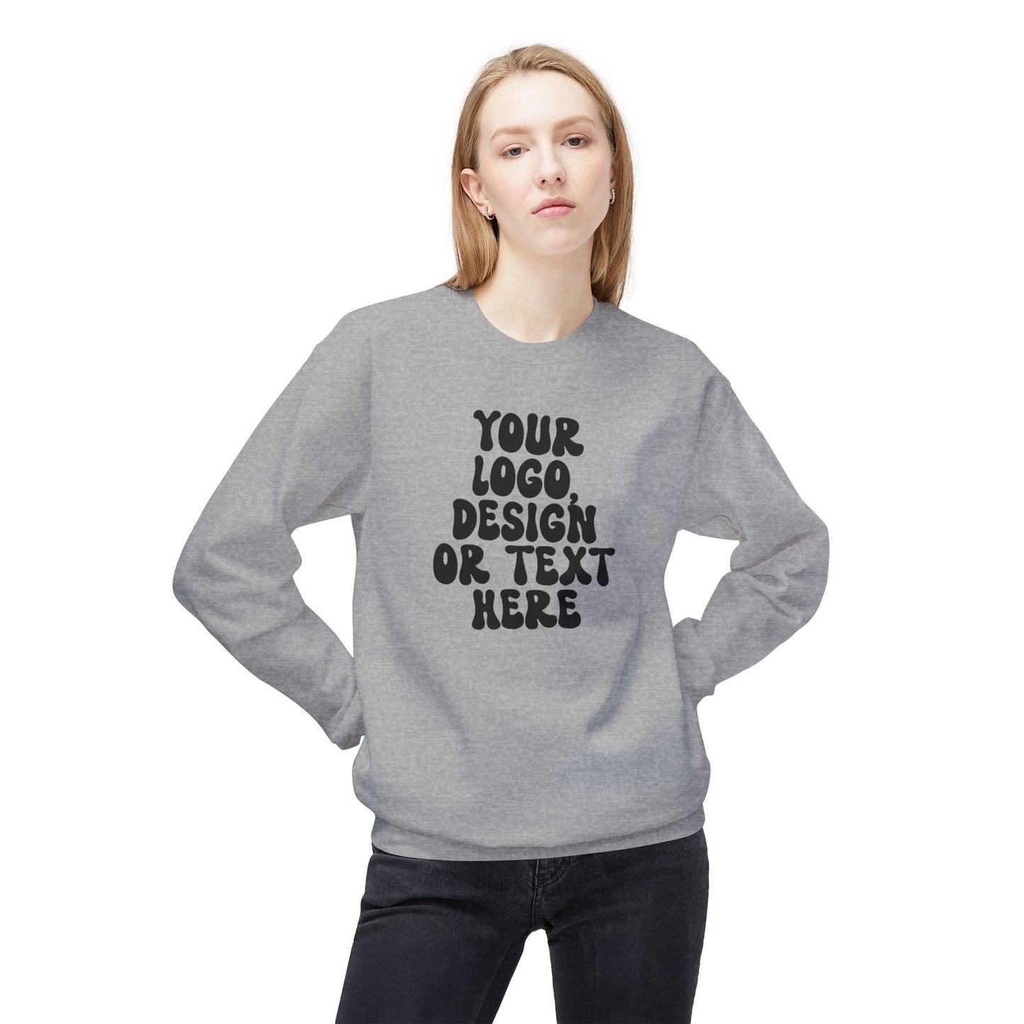 CUSTOM Text, Design or Logo - Unisex Crewneck Sweatshirt (Adult)