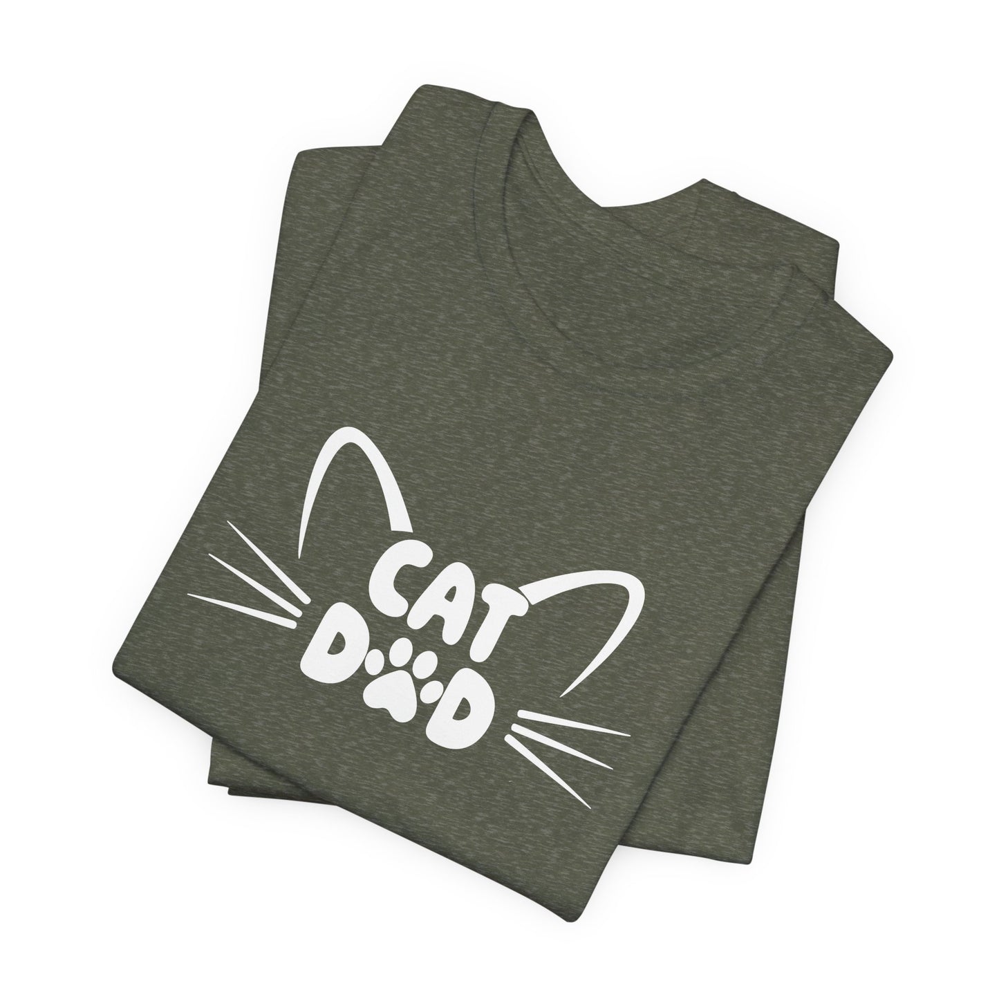 Cat Dad T-Shirt, Cute Cat Ears & Whiskers Design, Paw Print Graphic, Cat Lover Shirt