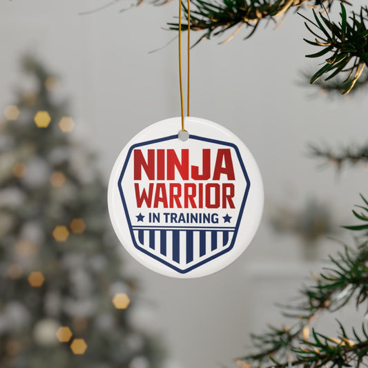 Ninja Warrior in Training Ceramic Ornament – Fun Birthday Favor or Gift (1pc, 3pcs, 5pcs, 10pcs)
