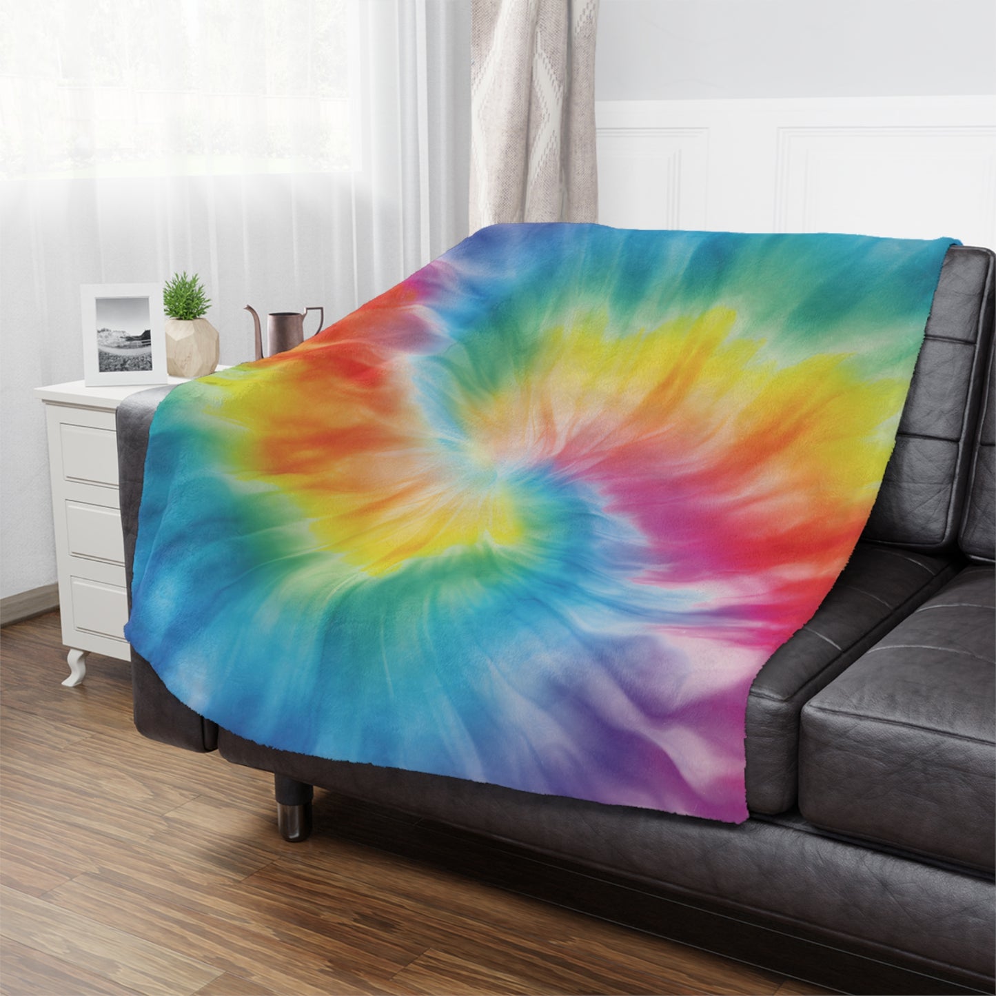 Colorful Tie-Dye Microfiber Fleece Blanket - Ultra Soft & Cozy Throw
