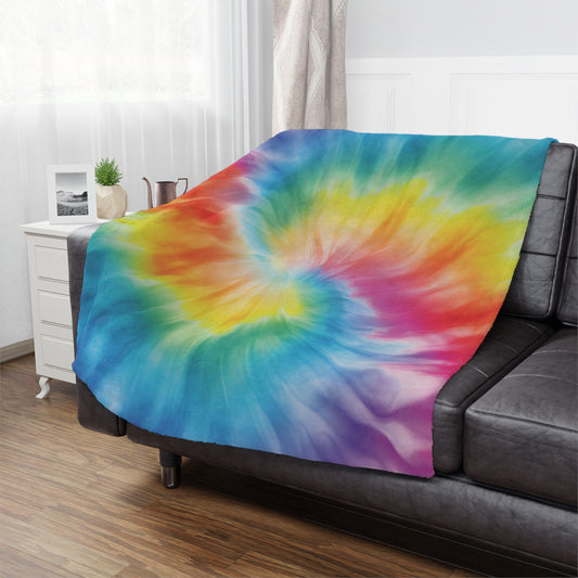 Colorful Tie-Dye Microfiber Fleece Blanket - Ultra Soft & Cozy Throw