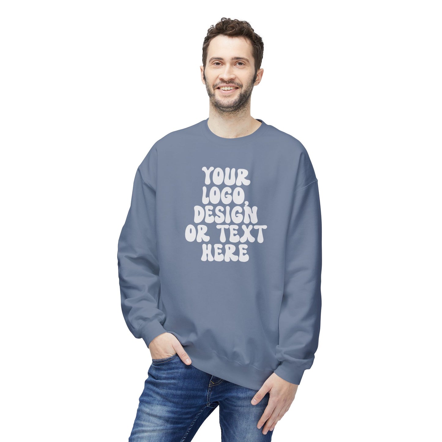 CUSTOM Text, Design or Logo - Unisex Crewneck Sweatshirt (Adult)