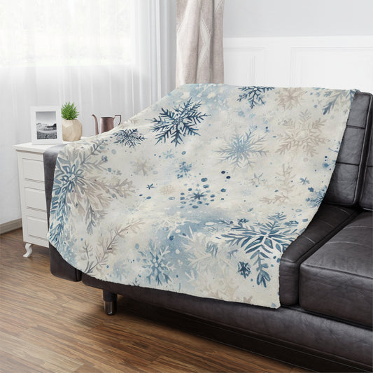 Snowflakes Microfiber Fleece Blanket - Ultra Soft & Cozy Throw