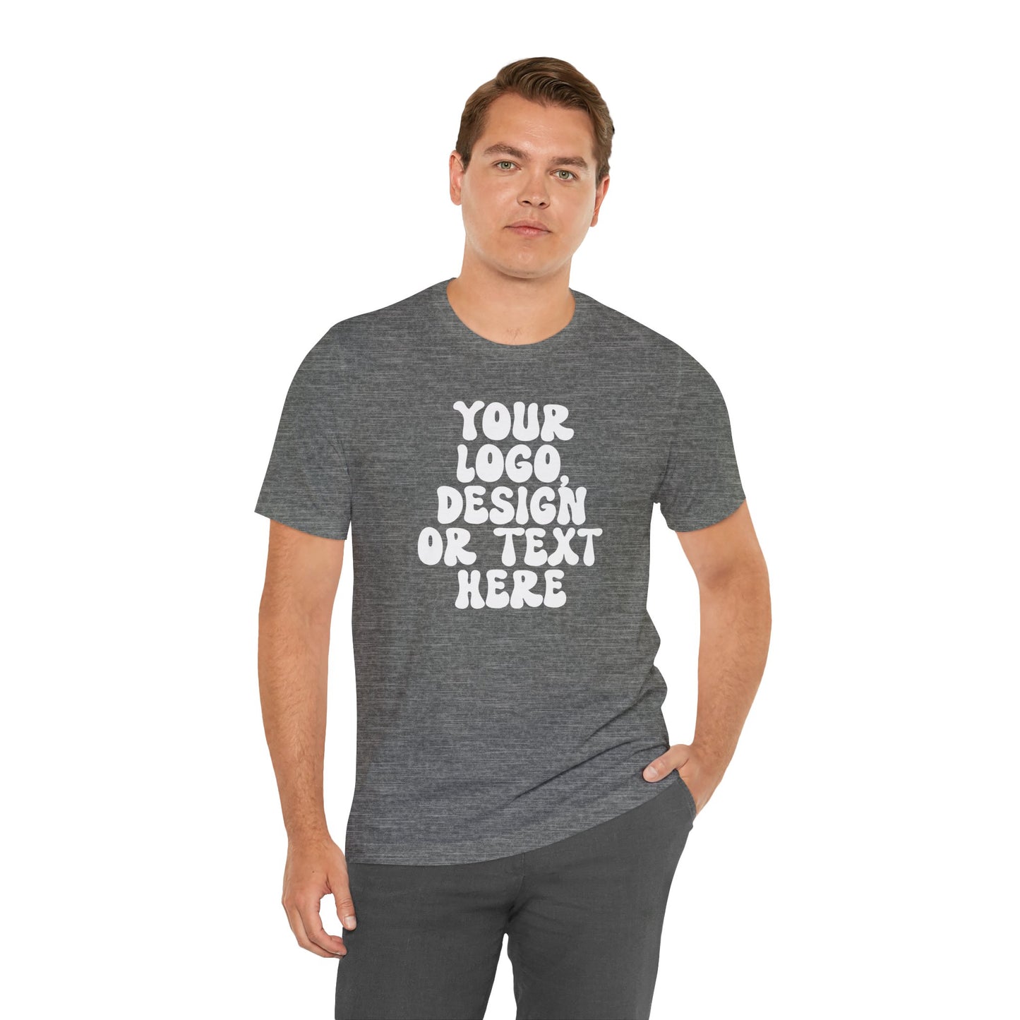 CUSTOM Text, Design or Logo - Unisex T-Shirt (Adult) HEATHER COLORS