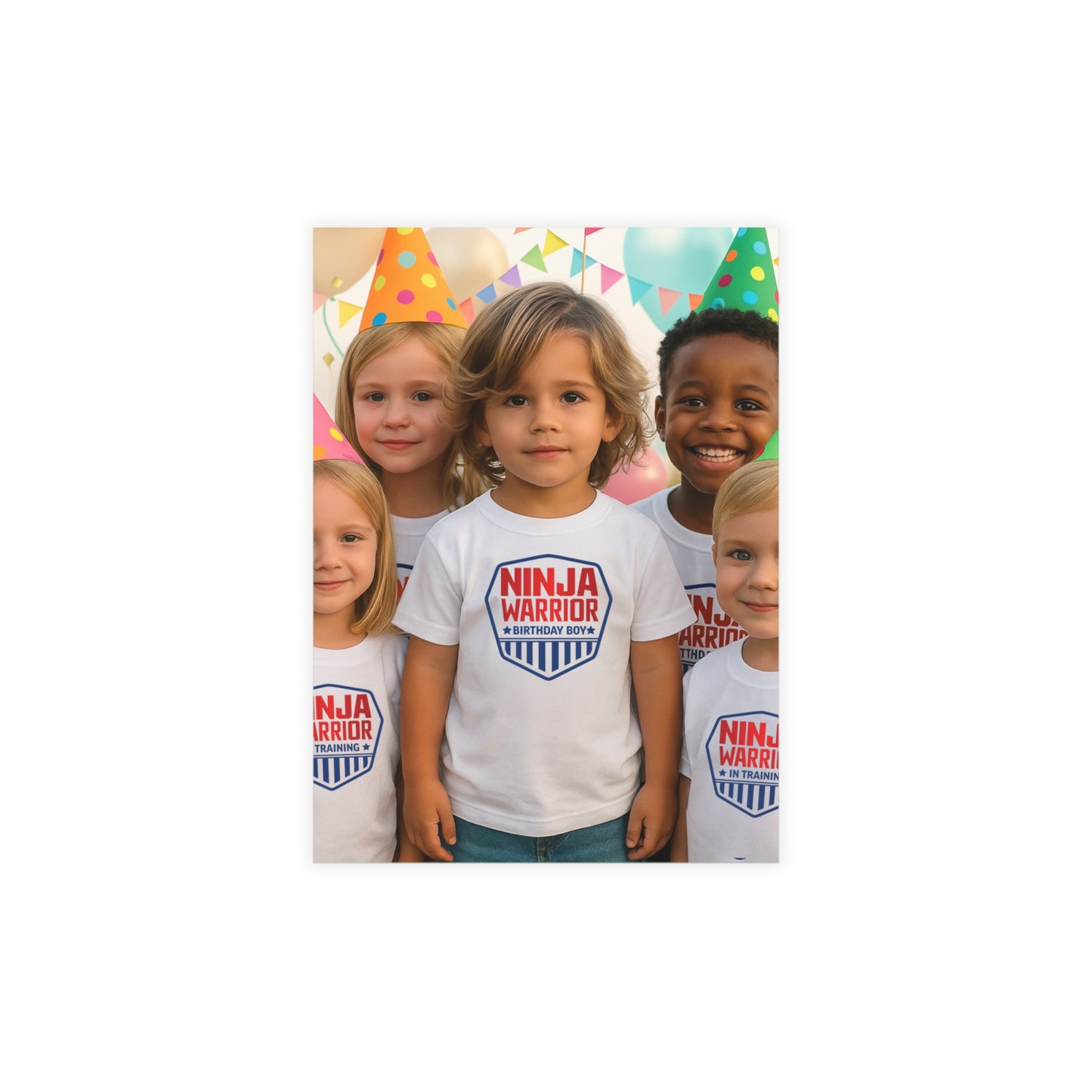 Custom Ninja Warrior Birthday Party - Thank You Postcards (envelopes included)