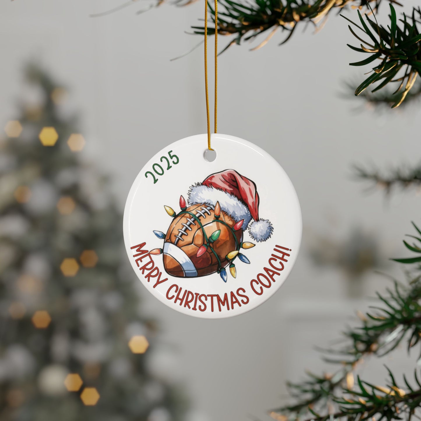 Football Coach Ceramic Christmas Ornament – Team Gift Keepsake