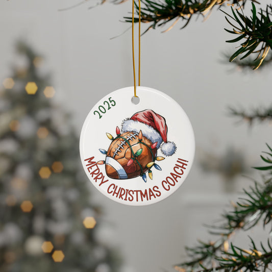 Football Coach Ceramic Christmas Ornament – Team Gift Keepsake