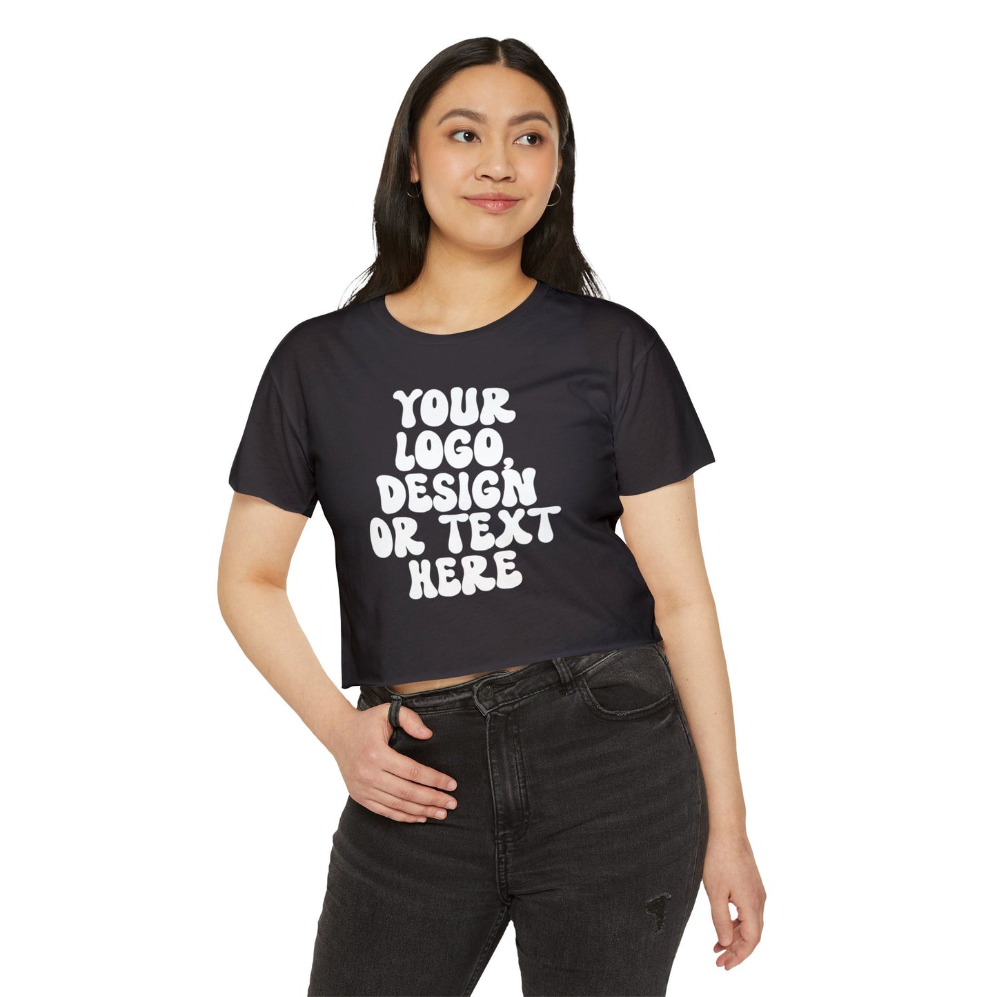 Custom Women’s Crop T-Shirt – Add Your Text, Design, or Logo