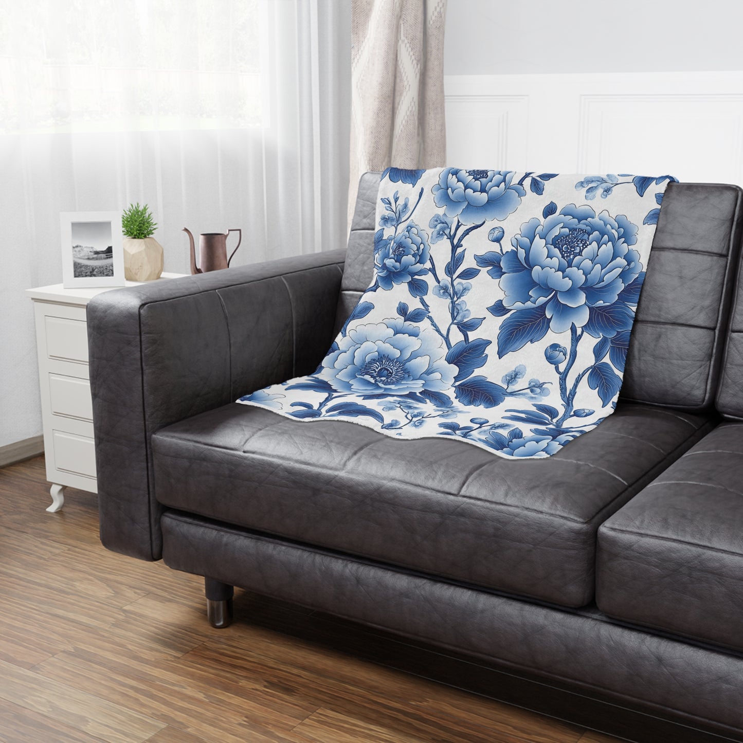 Elegant Chinoiserie Microfiber Fleece Blanket - Ultra Soft & Cozy Throw