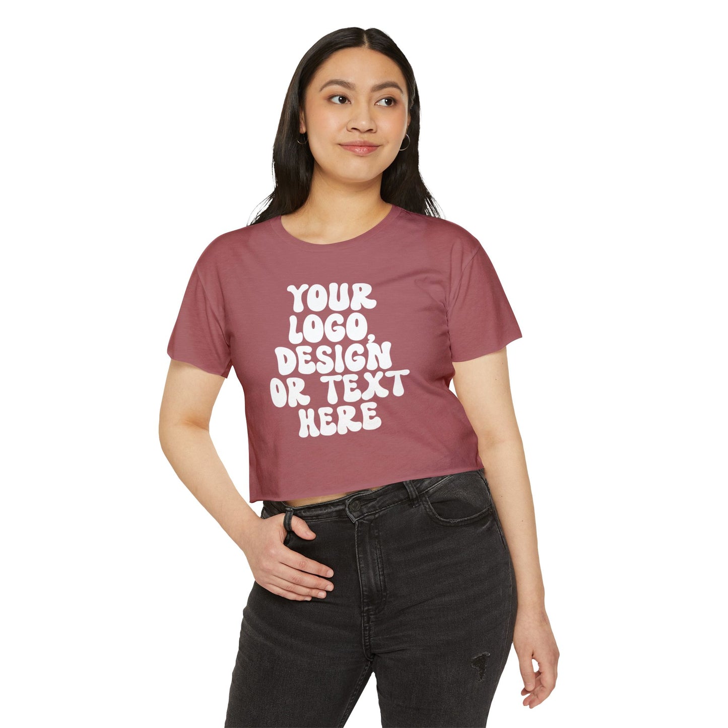 Custom Women’s Crop T-Shirt – Add Your Text, Design, or Logo