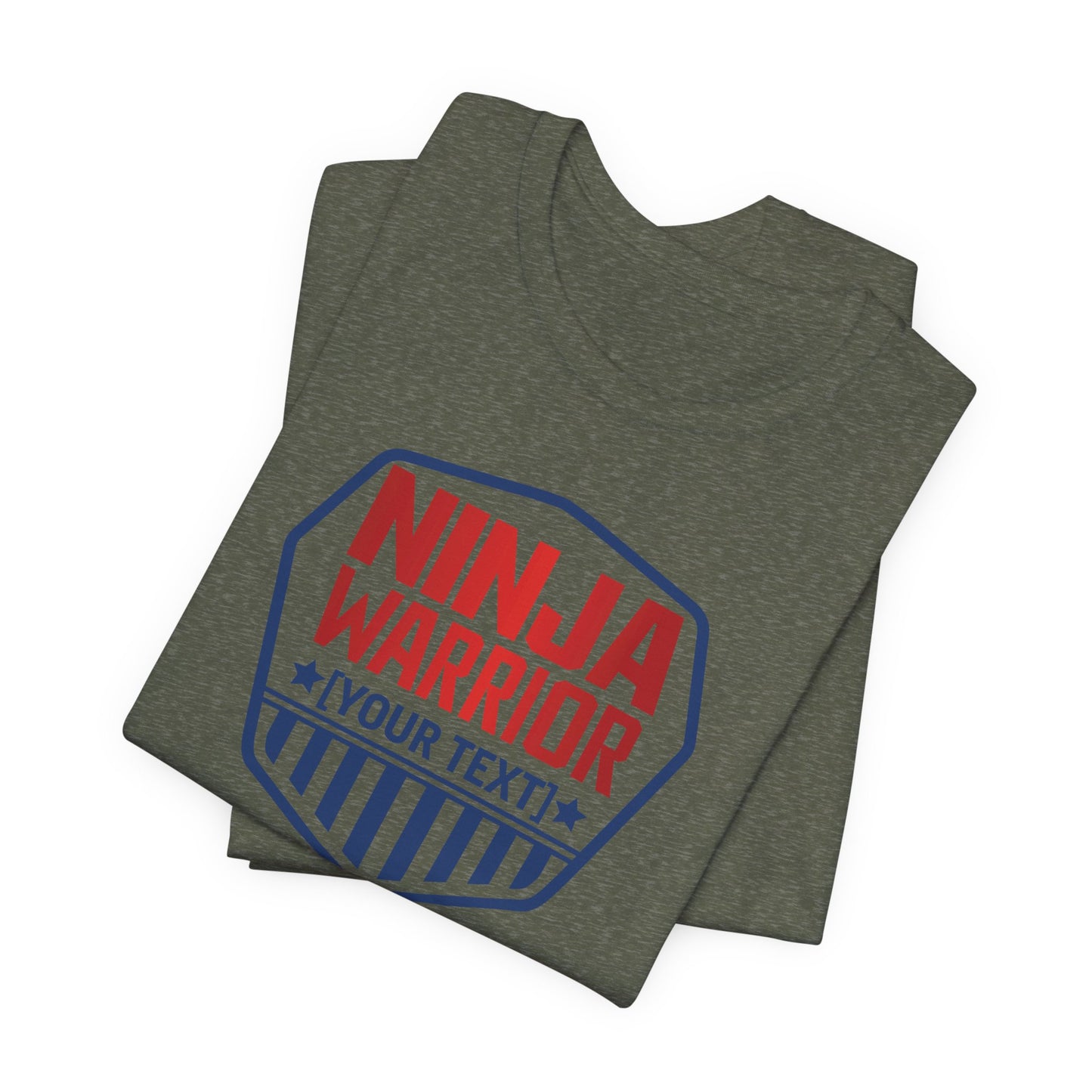 Custom Ninja Warrior Family & Coach Shirt – Unisex T-Shirt with Shield Design, Personalized Text & Colors