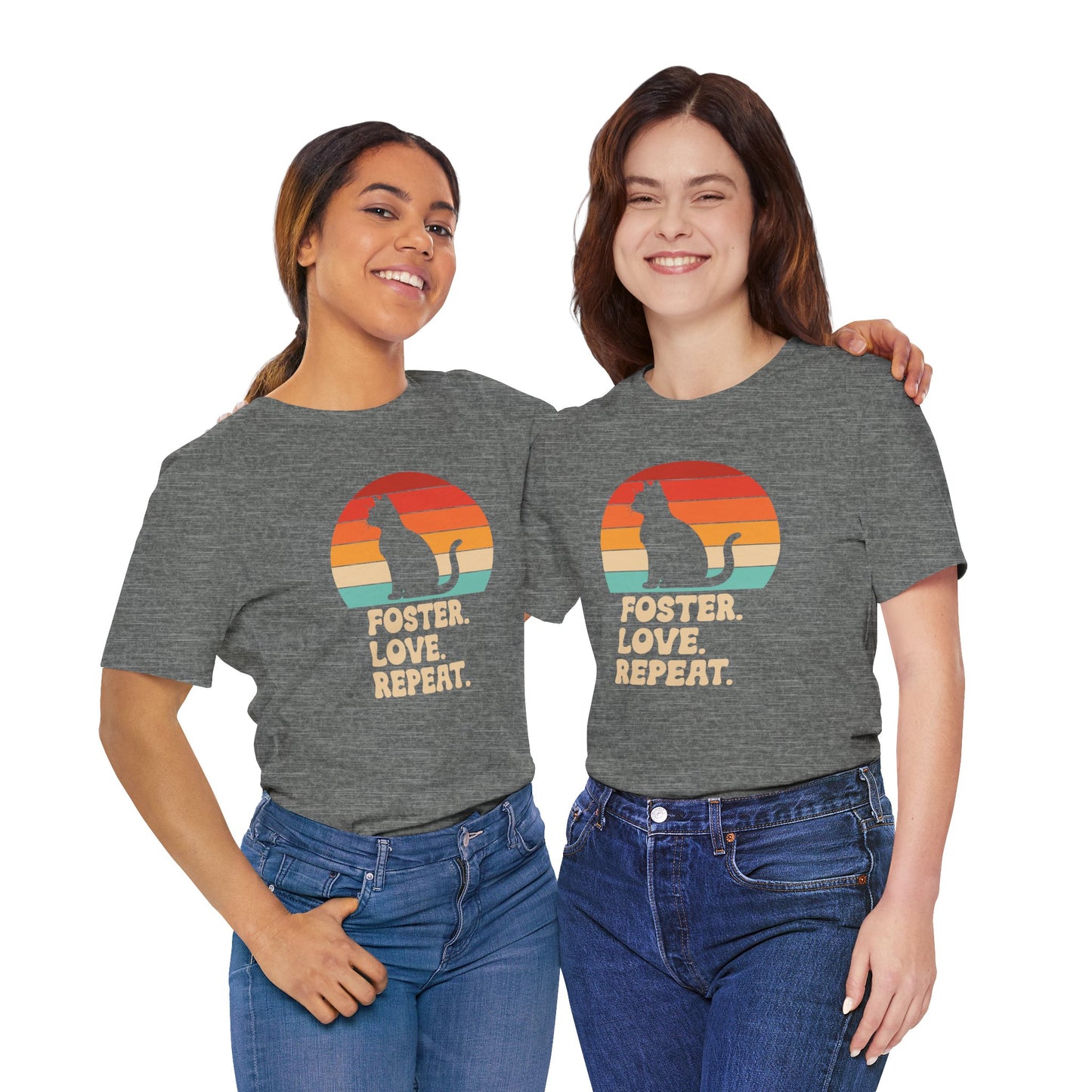 Retro Sunset Animal Rescue T-Shirt – Cat, Dog & Paw Print Designs