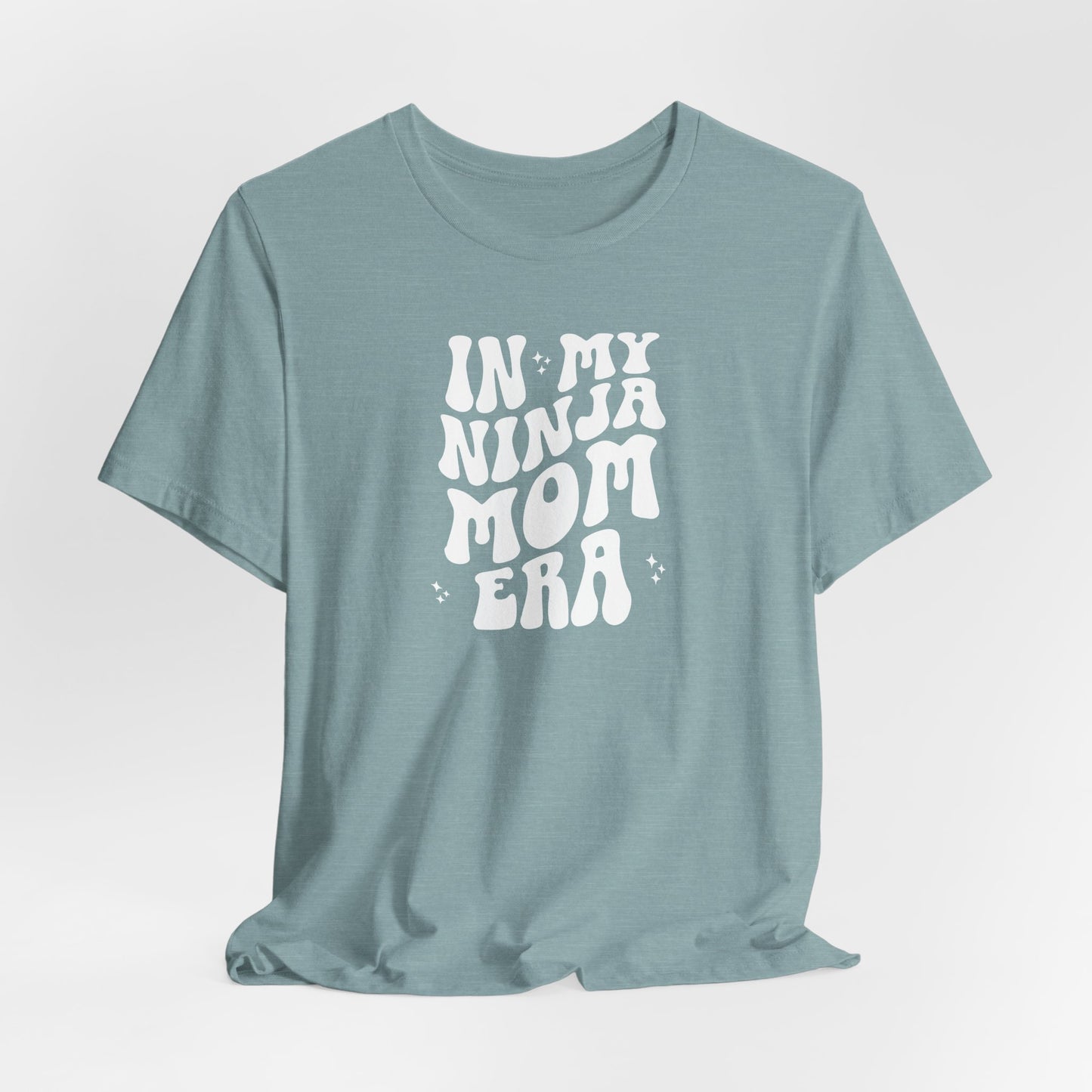In My Ninja Mom Era T-Shirt, Retro Wavy Font Tee, Multiple Shirt & Text Color Options, Ninja Warrior Mom Shirt