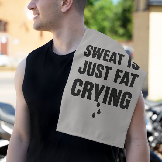 Sweat Is Just Fat Crying Rally Towel | Motivational Gym Towel
