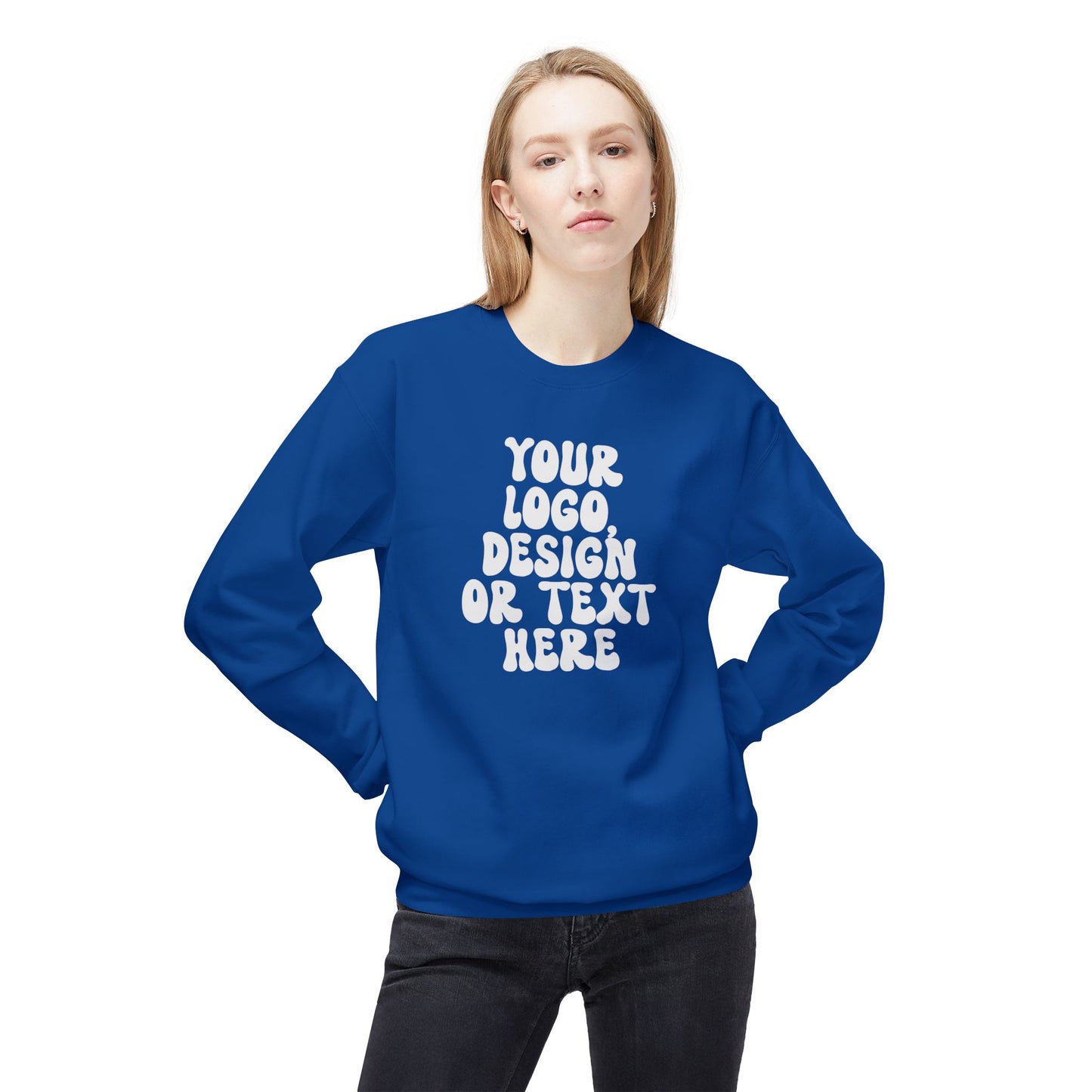 CUSTOM Text, Design or Logo - Unisex Crewneck Sweatshirt (Adult)
