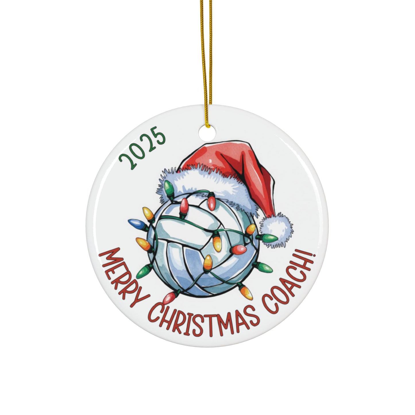 Volleyball Coach Ceramic Christmas Ornament – Team Gift Keepsake
