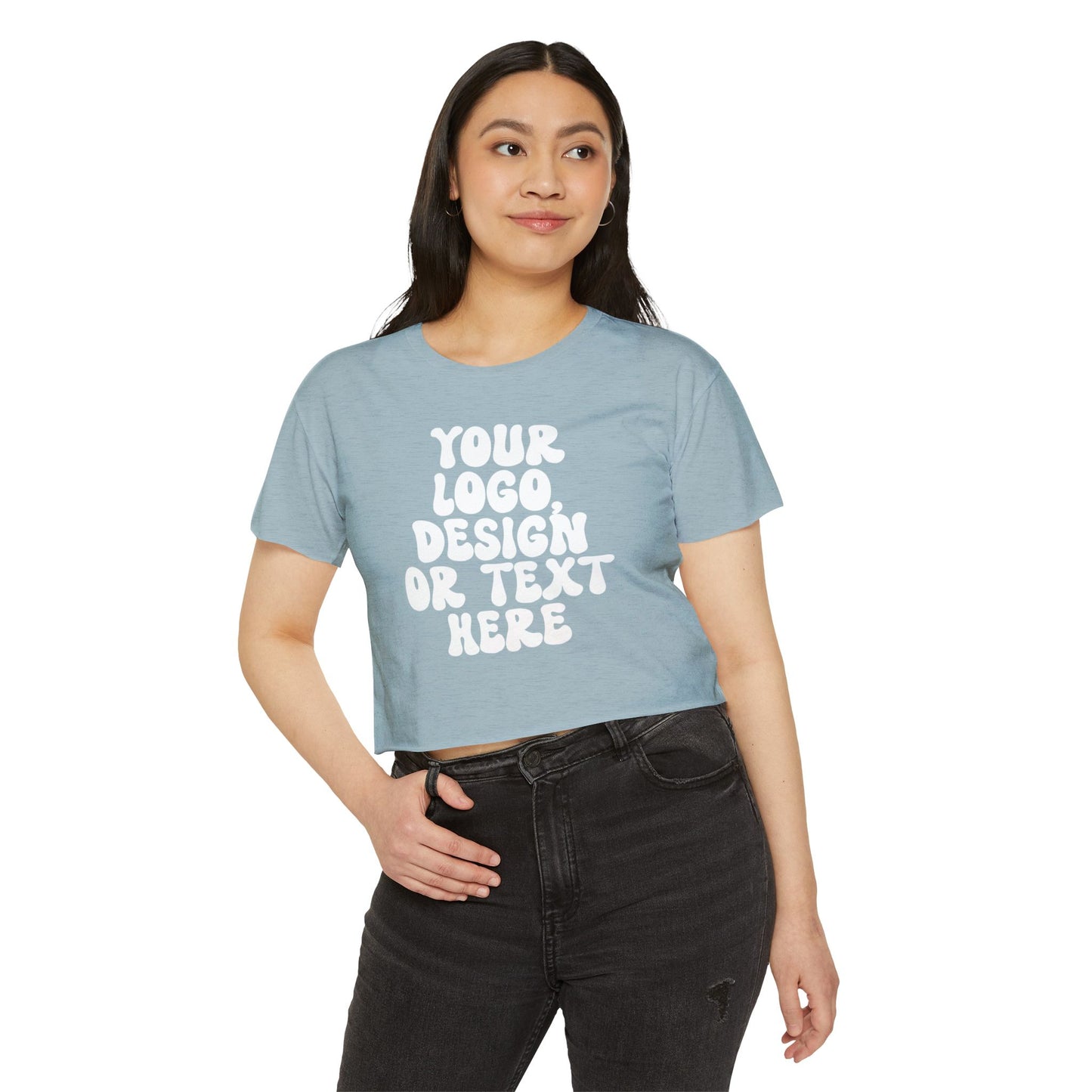 Custom Women’s Crop T-Shirt – Add Your Text, Design, or Logo