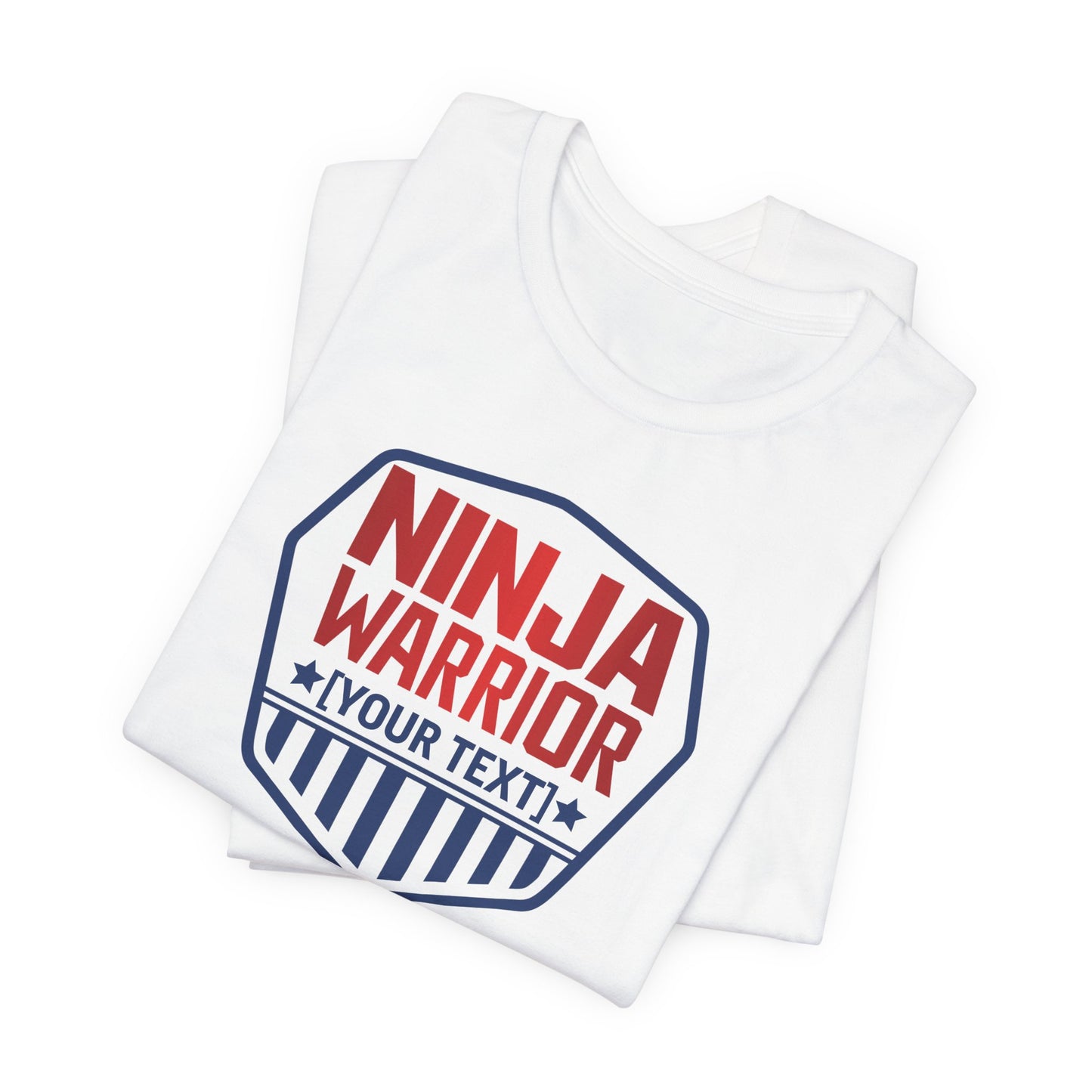 Custom Ninja Warrior Family & Coach Shirt – Unisex T-Shirt with Shield Design, Personalized Text & Colors