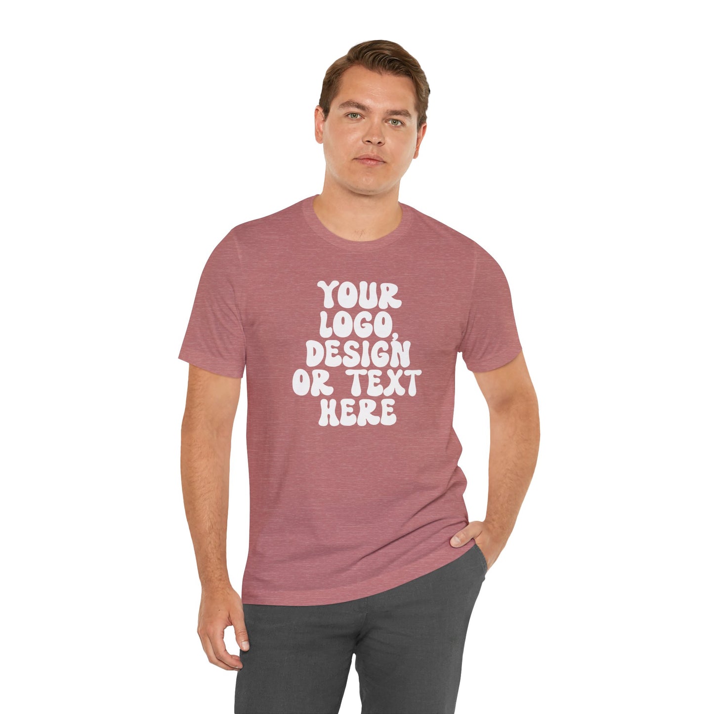 CUSTOM Text, Design or Logo - Unisex T-Shirt (Adult) HEATHER COLORS