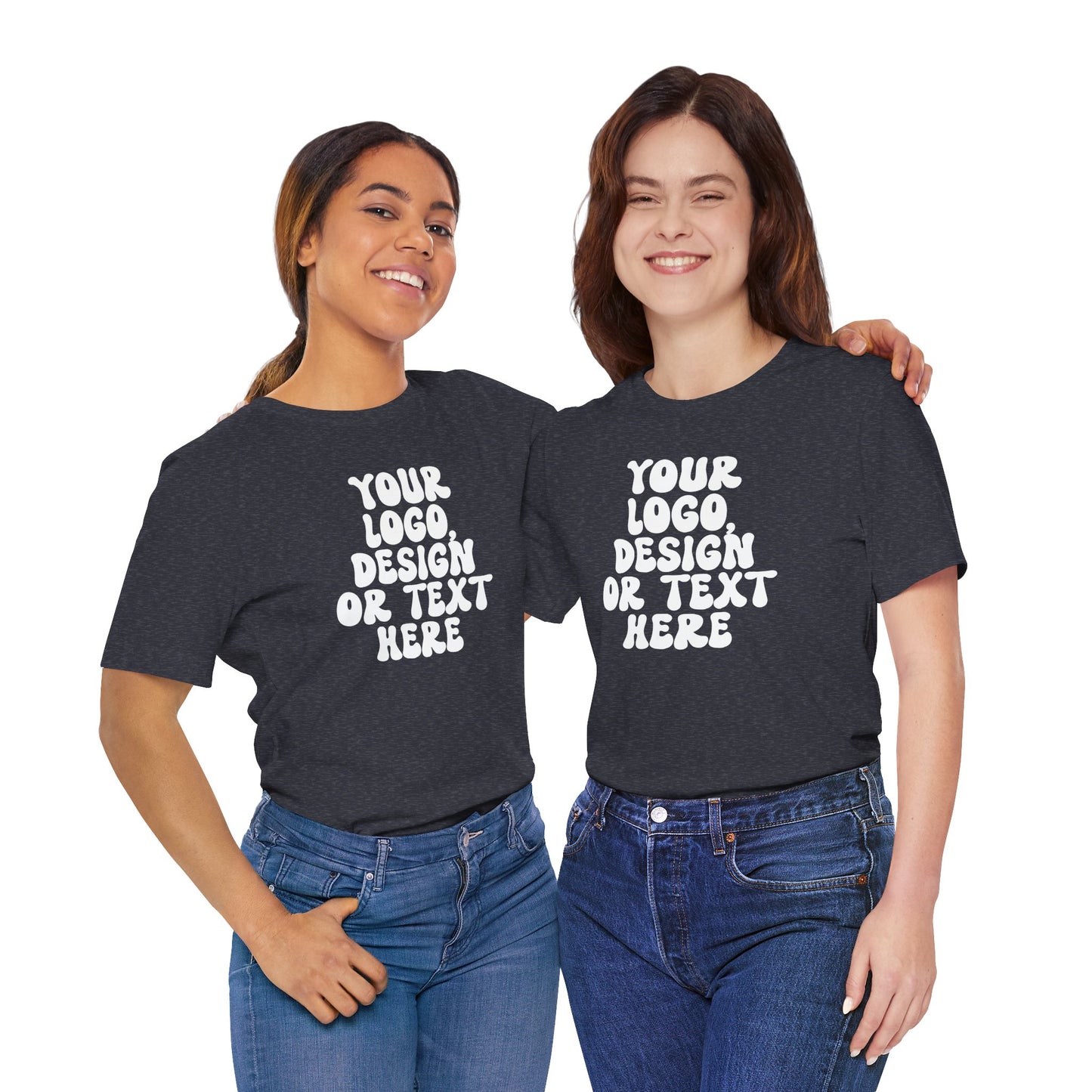 CUSTOM Text, Design or Logo - Unisex T-Shirt (Adult) HEATHER COLORS