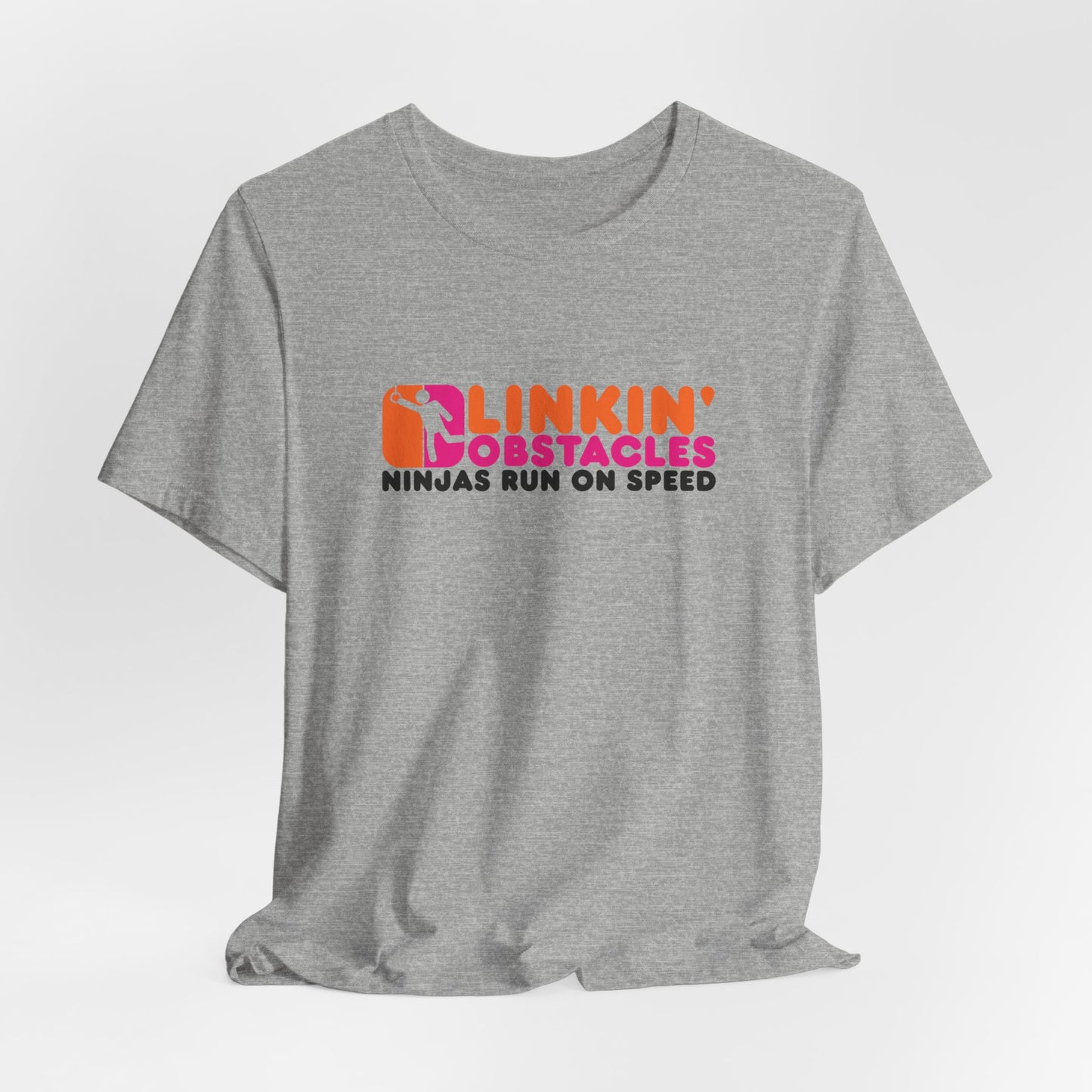 Linkin’ Obstacles T-Shirt – Dunkin’ Donuts Parody Tee for Obstacle Course Fans