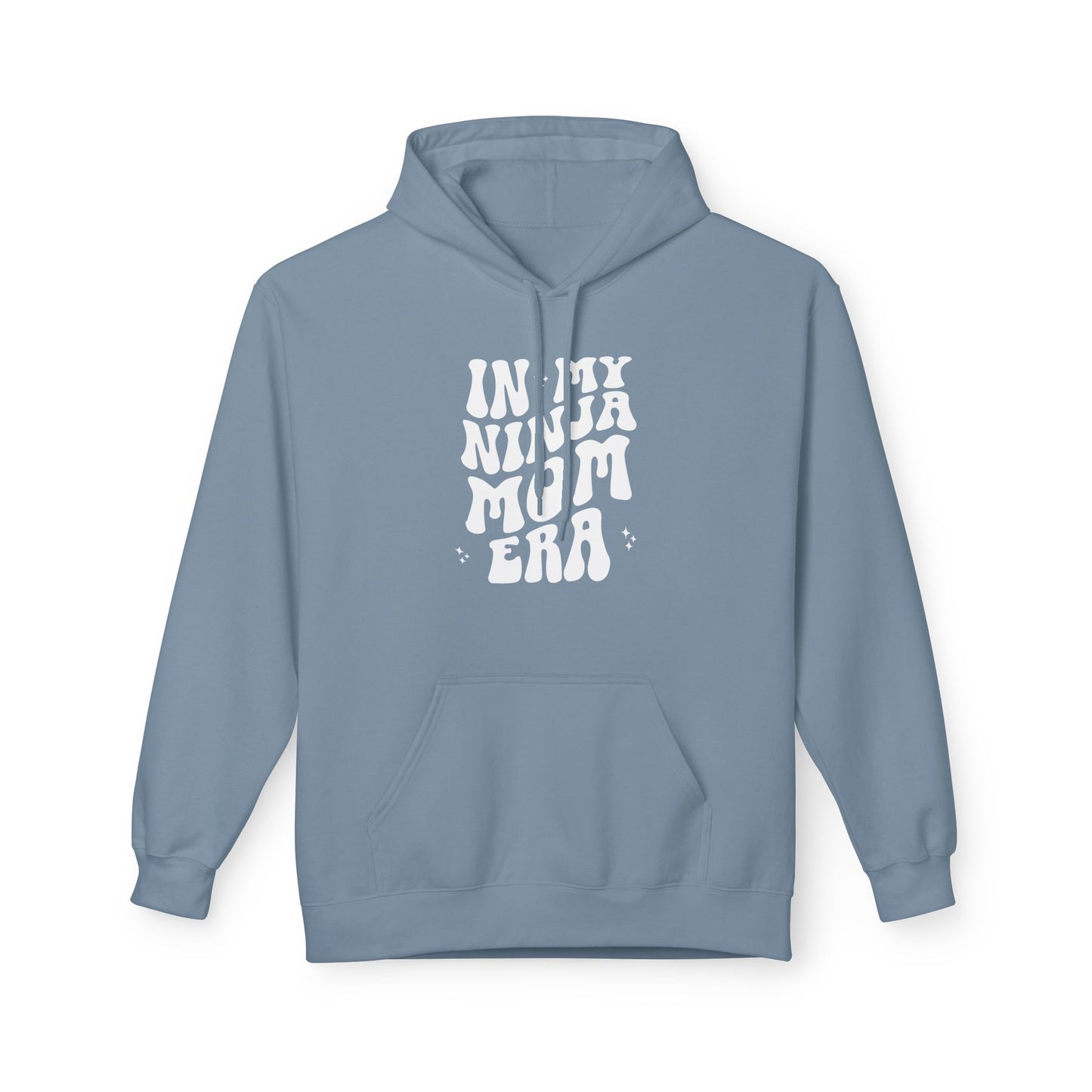 In My Ninja Mom Era Hoodie, Retro Wavy Font, Multiple Hoodie & Text Color Options, Ninja Warrior Mom Sweatshirt