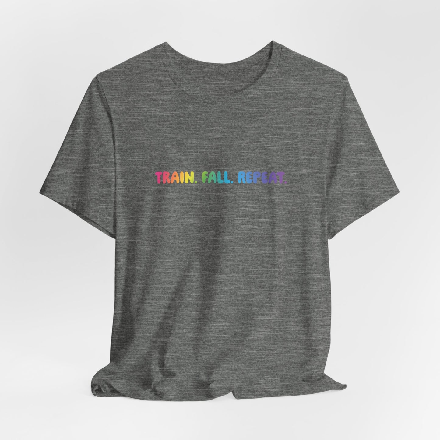 Ninja Warrior TRAIN. FALL. REPEAT. T-Shirt – Optional Gradient Text, Youth & Adult Sizes