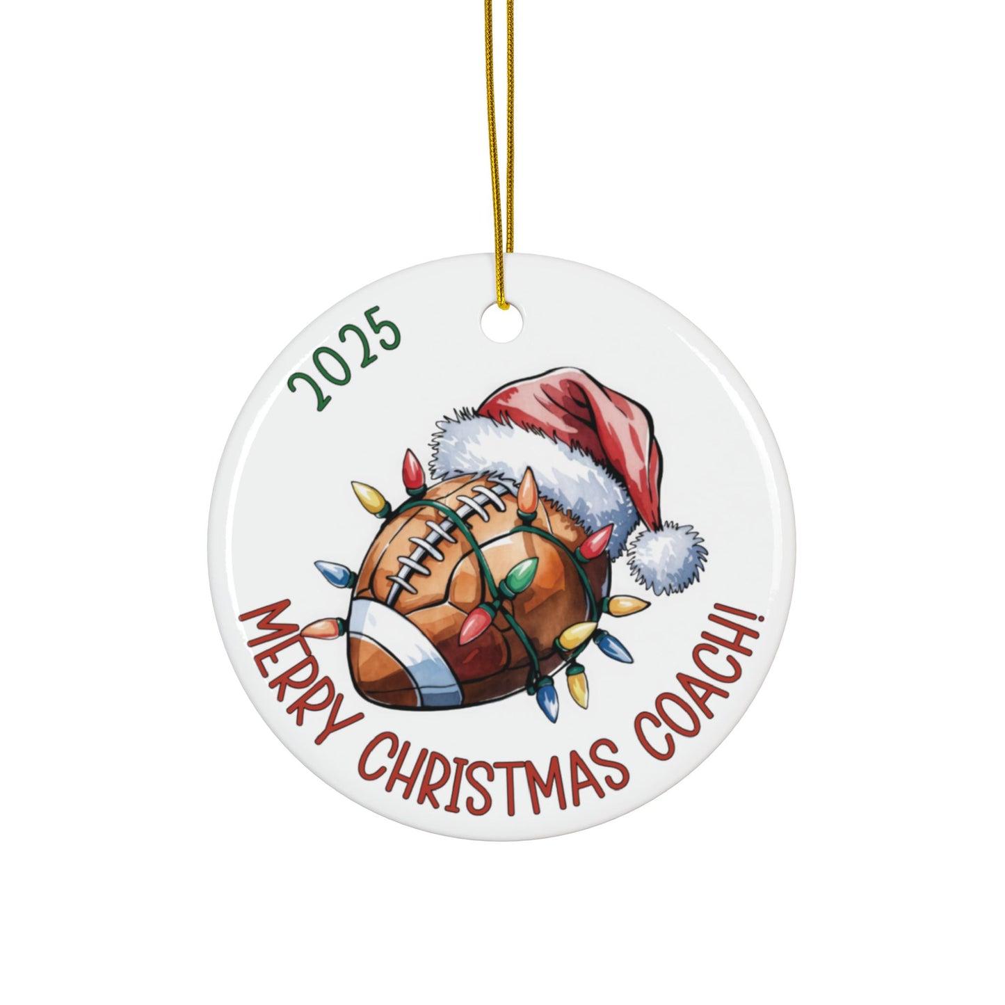 Football Coach Ceramic Christmas Ornament – Team Gift Keepsake
