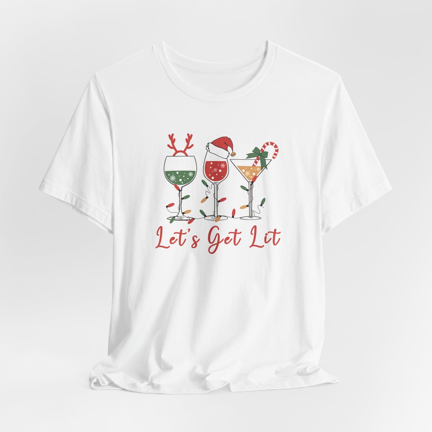 Let’s Get Lit | Funny Holiday Drinks Christmas Shirt
