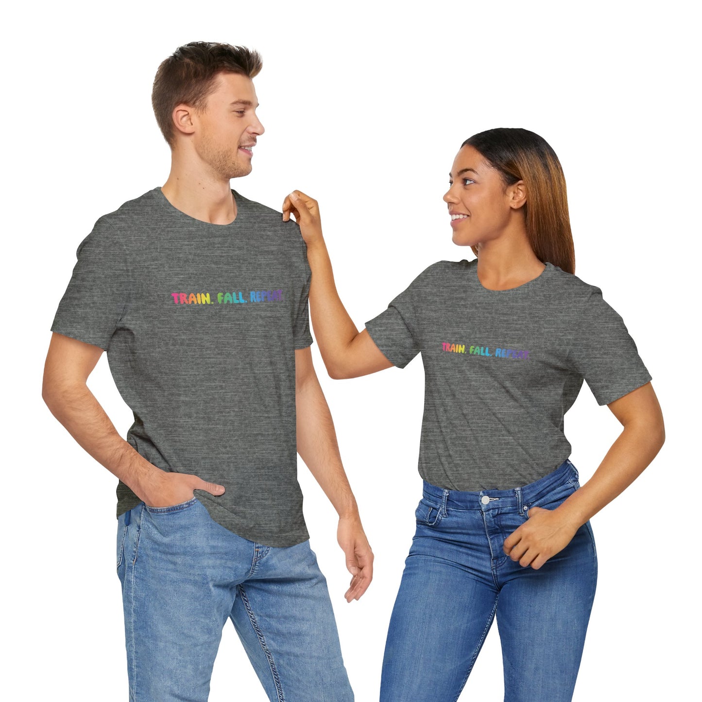 Ninja Warrior TRAIN. FALL. REPEAT. T-Shirt – Optional Gradient Text, Youth & Adult Sizes