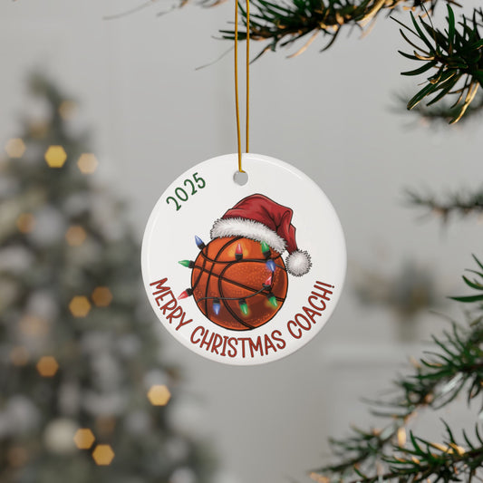 Basketball Coach Ceramic Christmas Ornament – Team Gift Keepsake