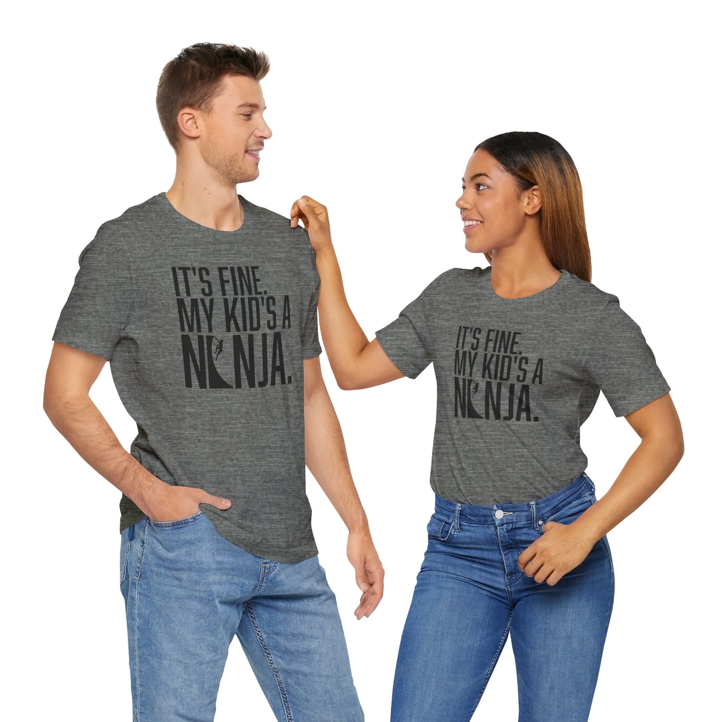 Custom Ninja Mom or Dad T-Shirt – “It’s Fine, My Kid’s a Ninja” Funny Custom Shirt