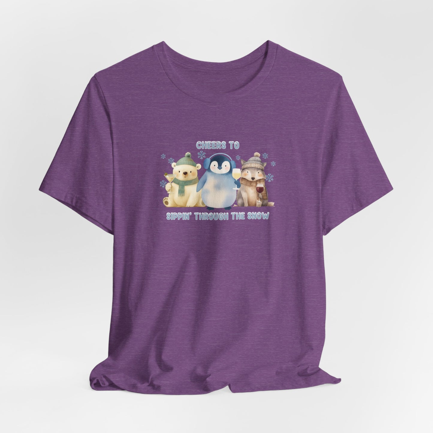 Cheers to Sippin’ Through the Snow | Holiday Snow Animals Shirt