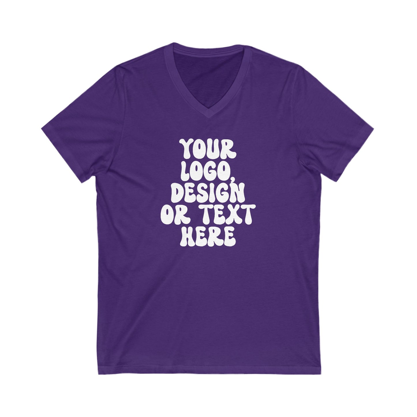 CUSTOM Text, Design or Logo - Unisex V-Neck T-Shirt