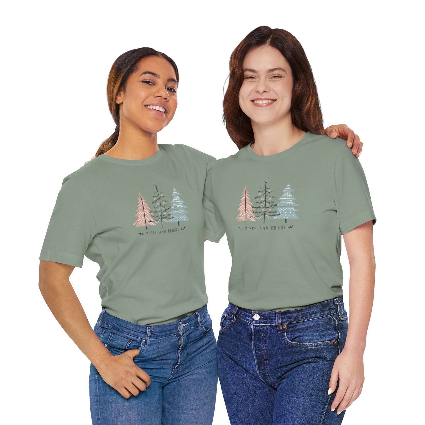 Merry & Bright T-Shirt – Boho Christmas Holiday Tee