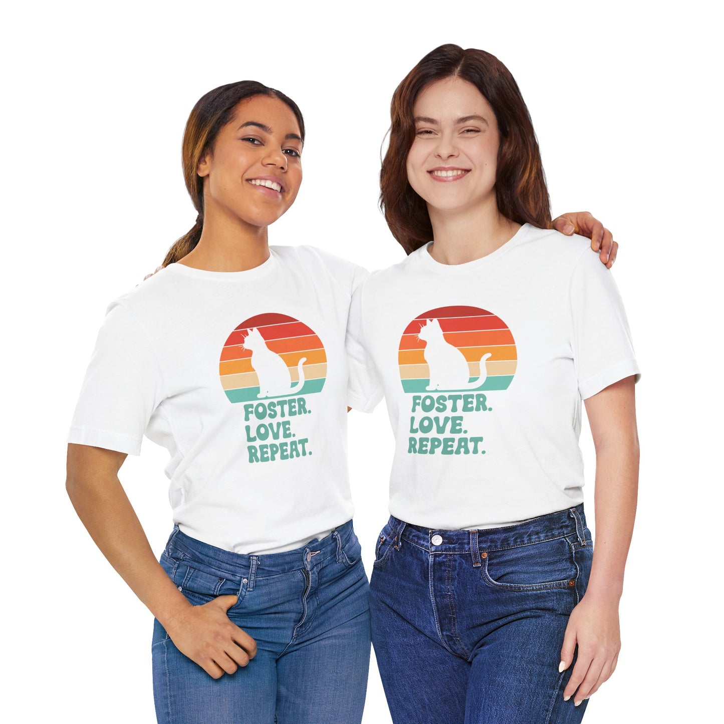 Retro Sunset Animal Rescue T-Shirt – Cat, Dog & Paw Print Designs
