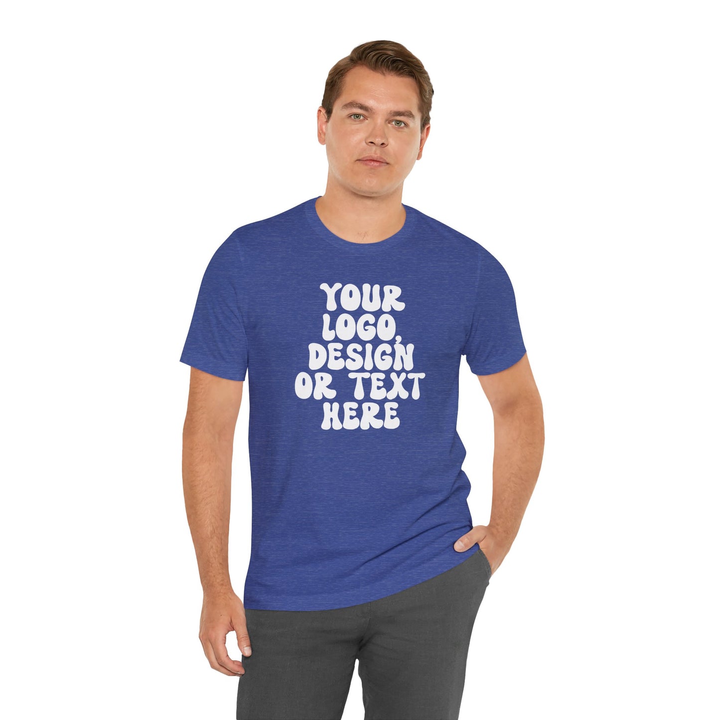 CUSTOM Text, Design or Logo - Unisex T-Shirt (Adult) HEATHER COLORS
