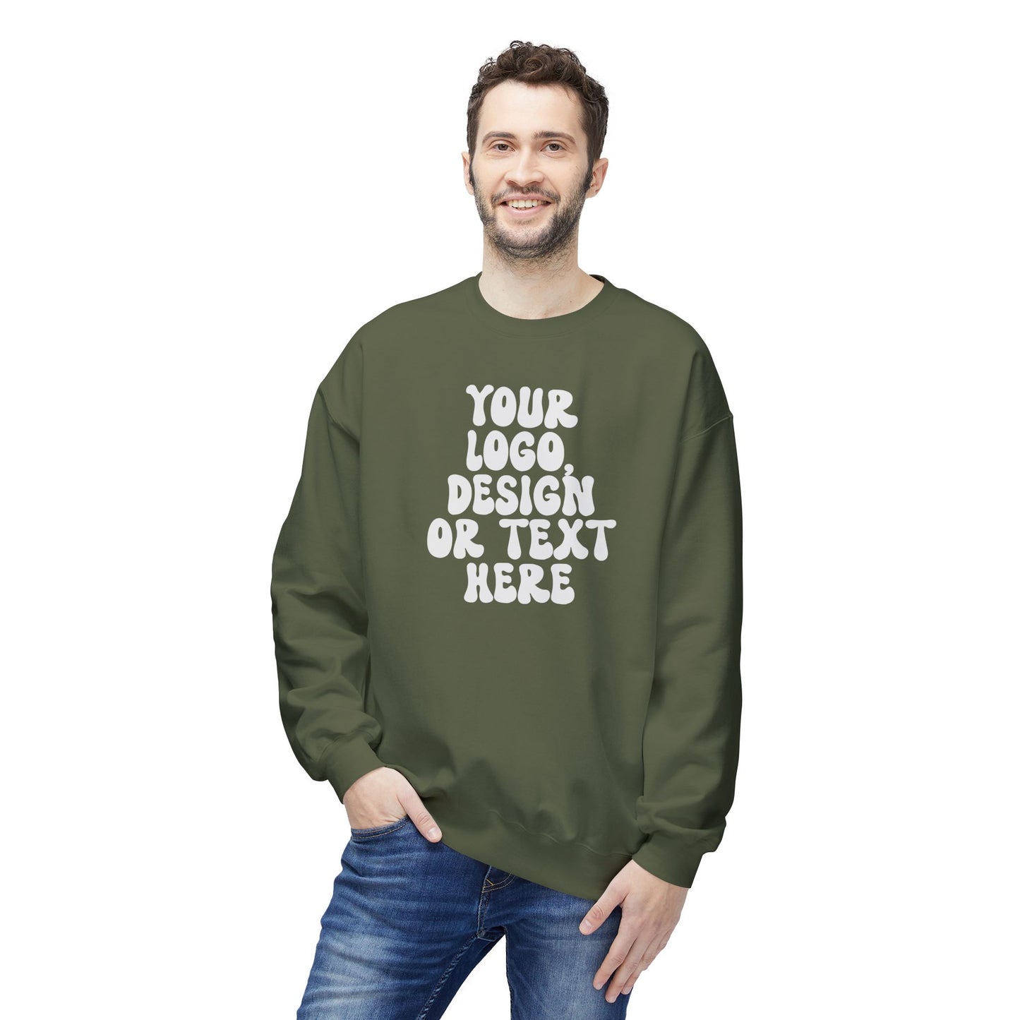 CUSTOM Text, Design or Logo - Unisex Crewneck Sweatshirt (Adult)