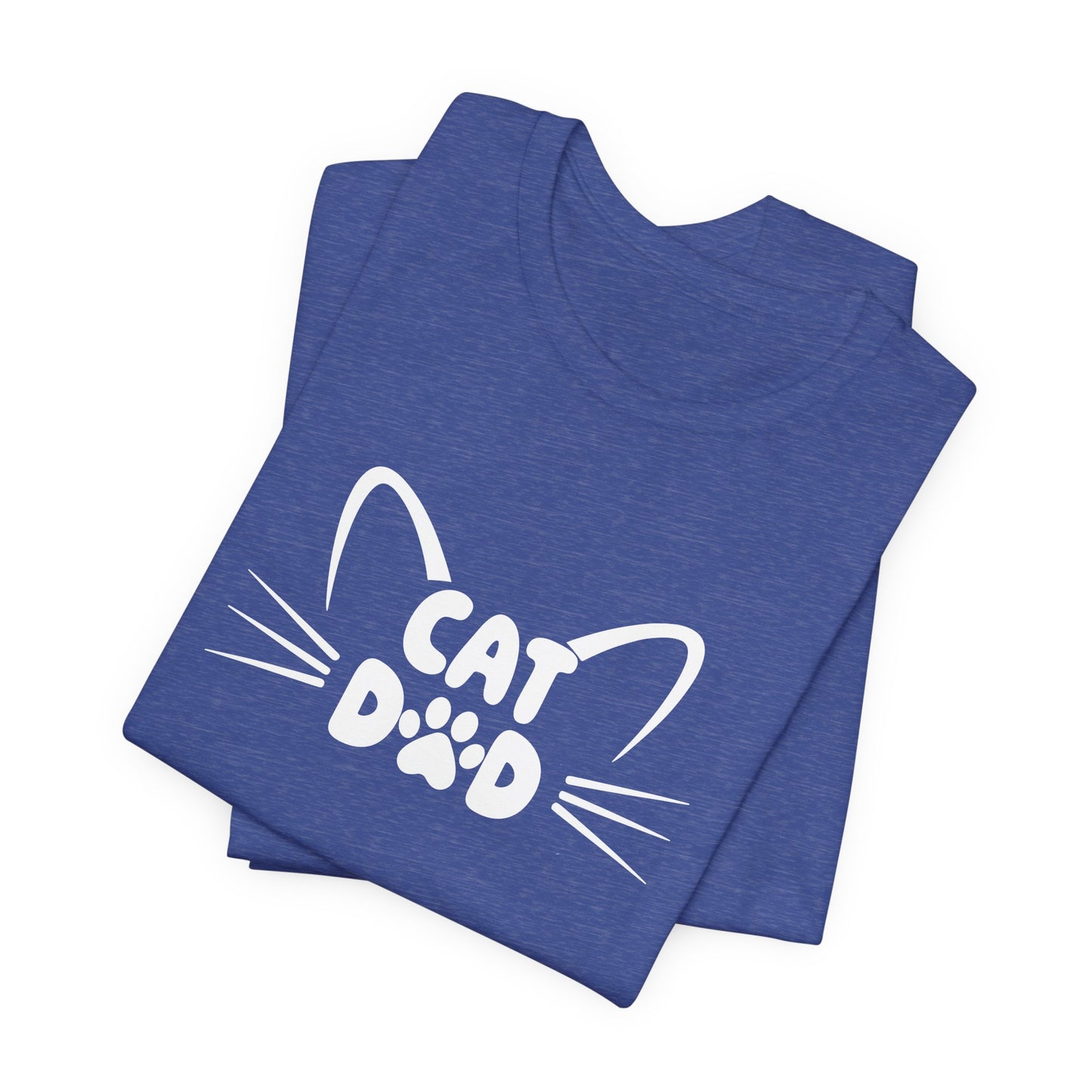 Cat Dad T-Shirt, Cute Cat Ears & Whiskers Design, Paw Print Graphic, Cat Lover Shirt