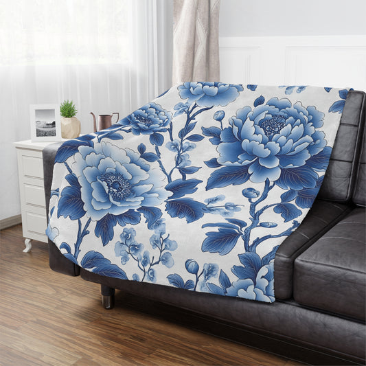 Elegant Chinoiserie Microfiber Fleece Blanket - Ultra Soft & Cozy Throw